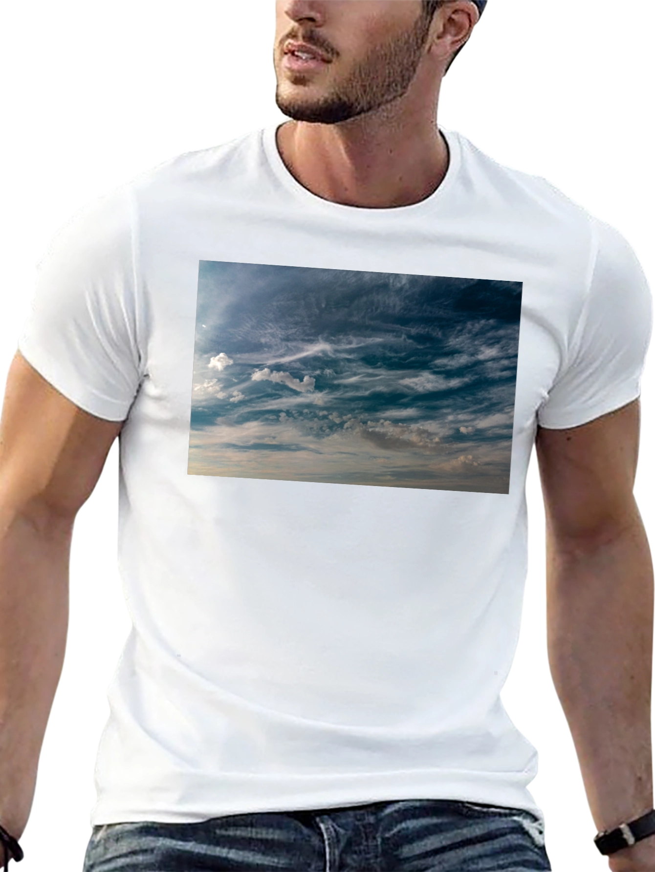 Sky Cloudscape Black T-Shirt
