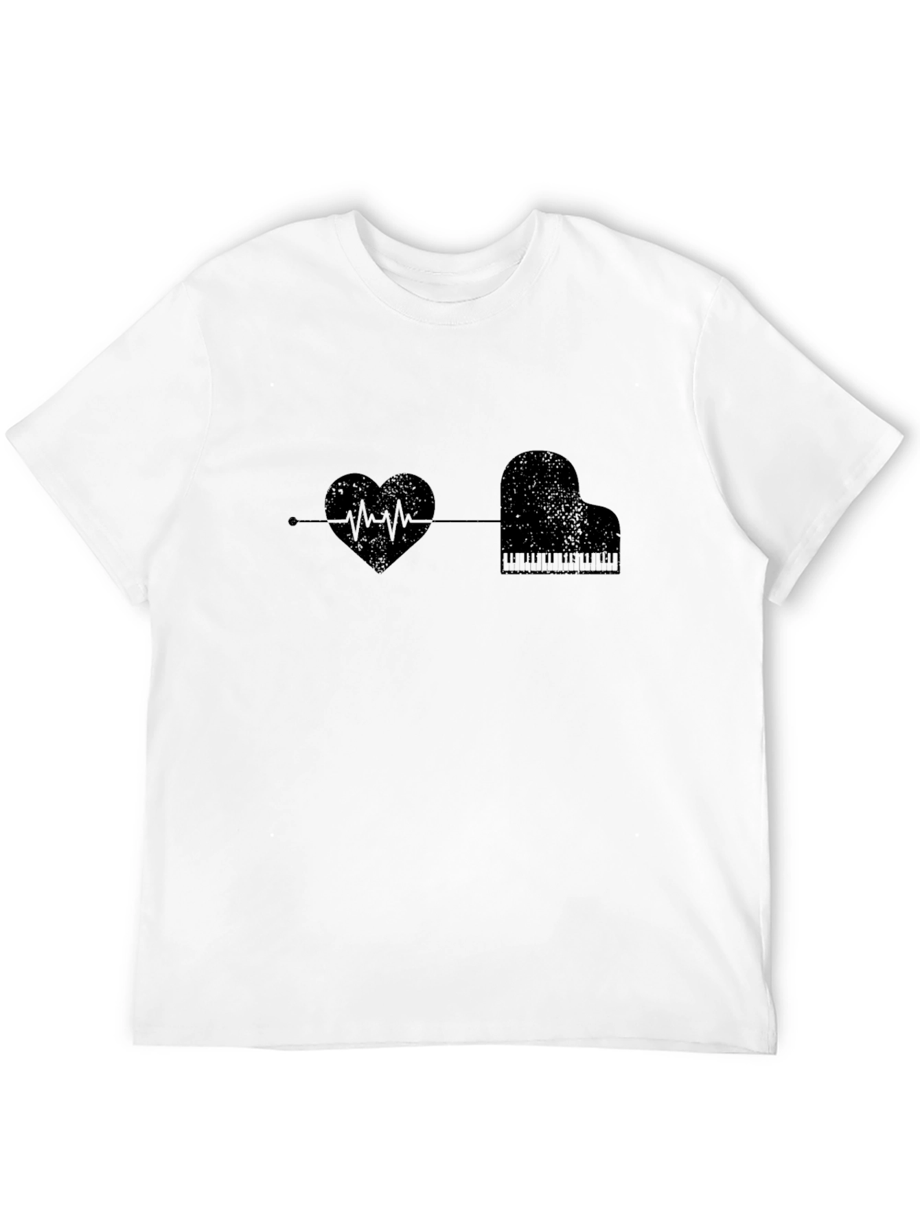 Heartbeat Piano T-Shirt - Music Lover Tee