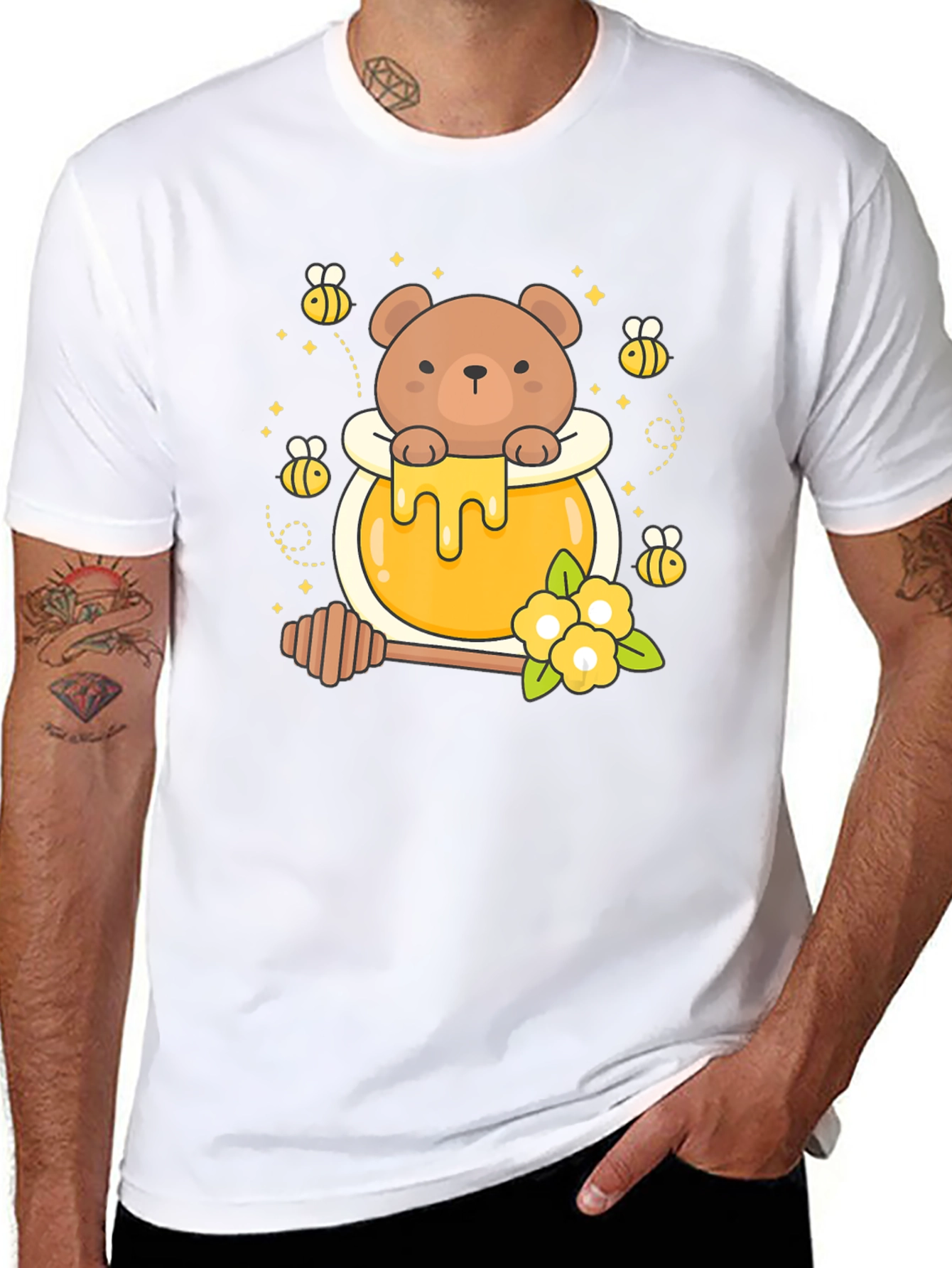 Honey Bear T-Shirt Cute Cartoon Style