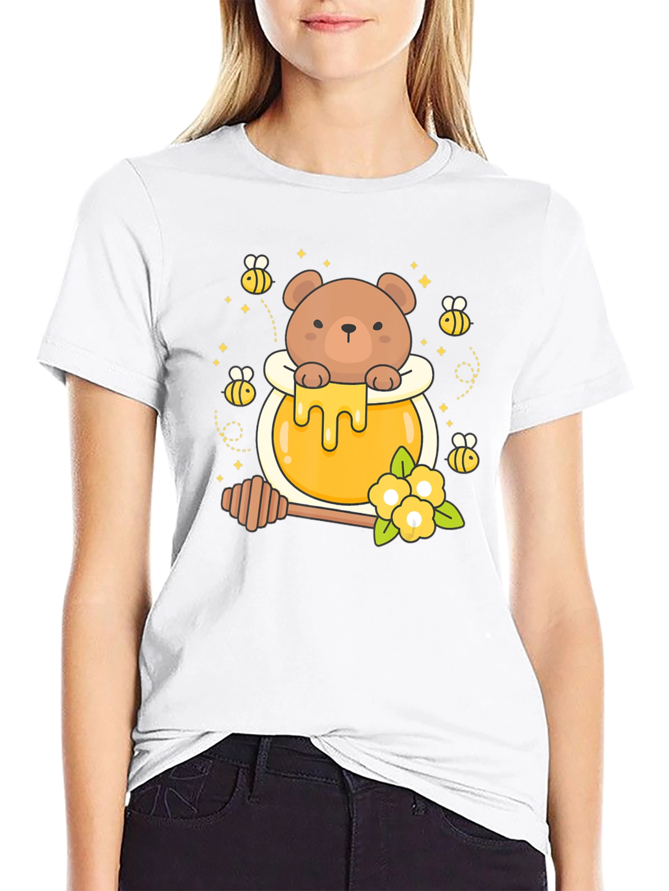 Honey Bear T-Shirt Cute Cartoon Style