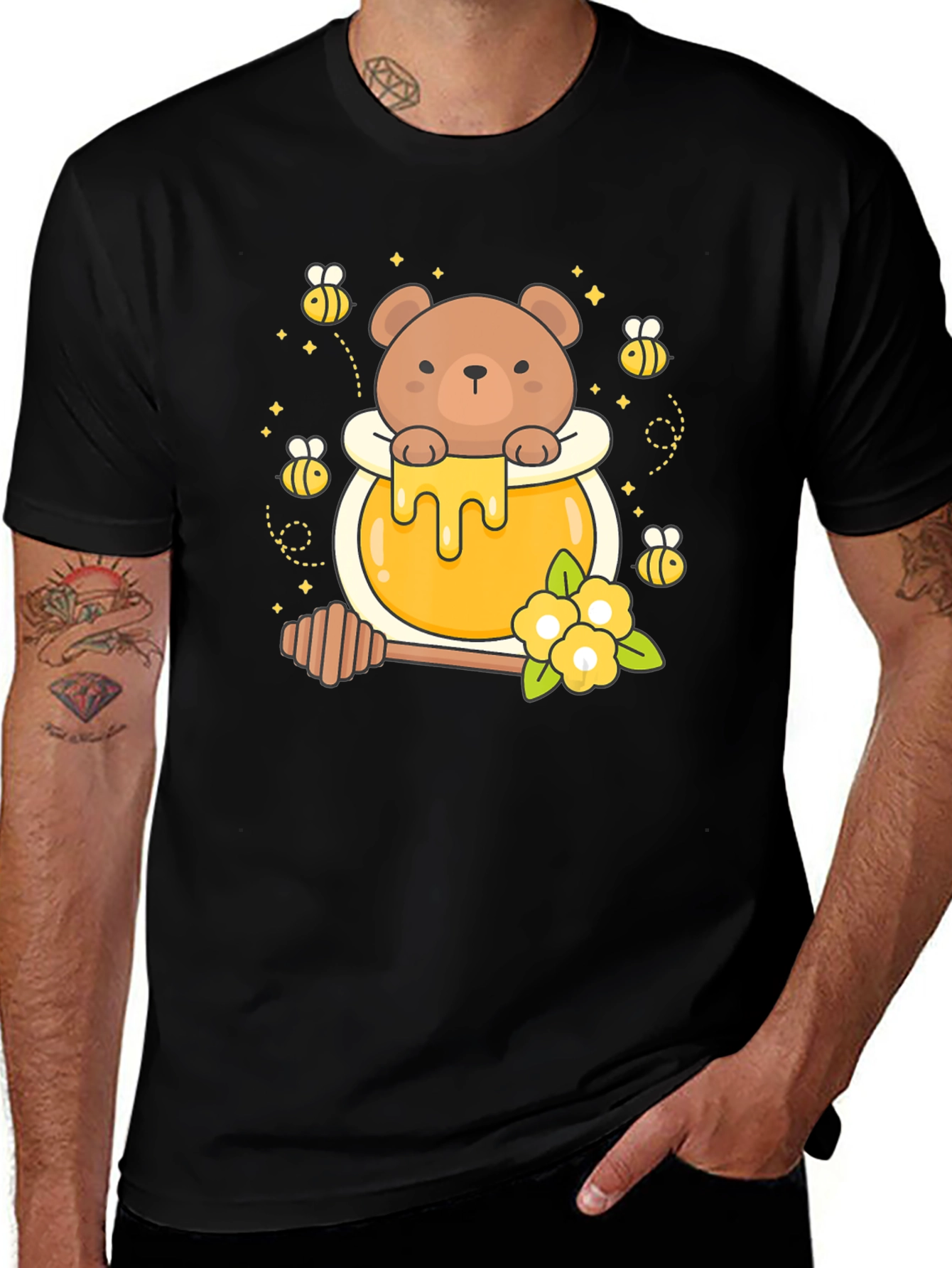 Honey Bear T-Shirt Cute Cartoon Style