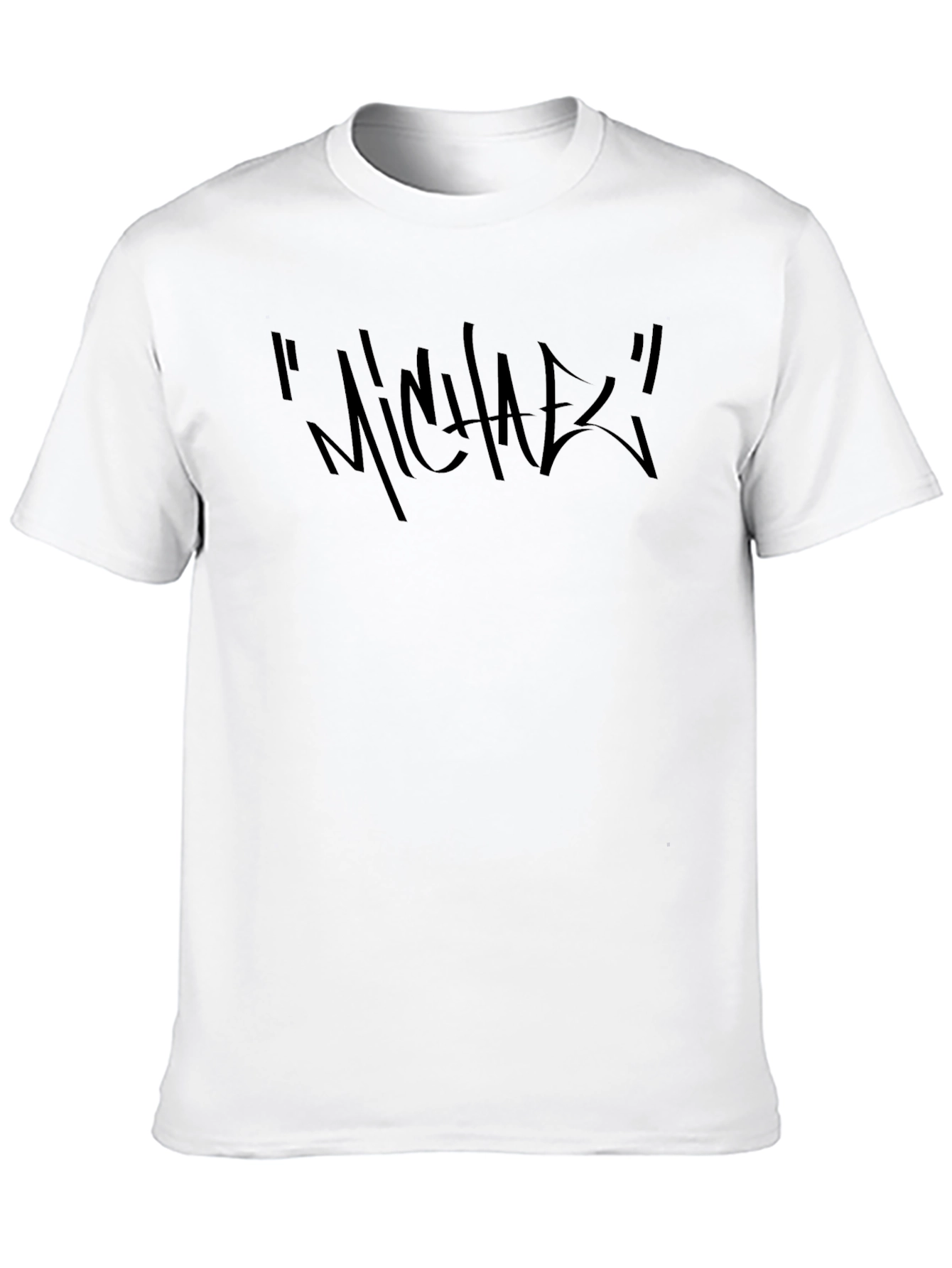 Michael Graphic Tee - Black Crewneck Casual T-Shirt