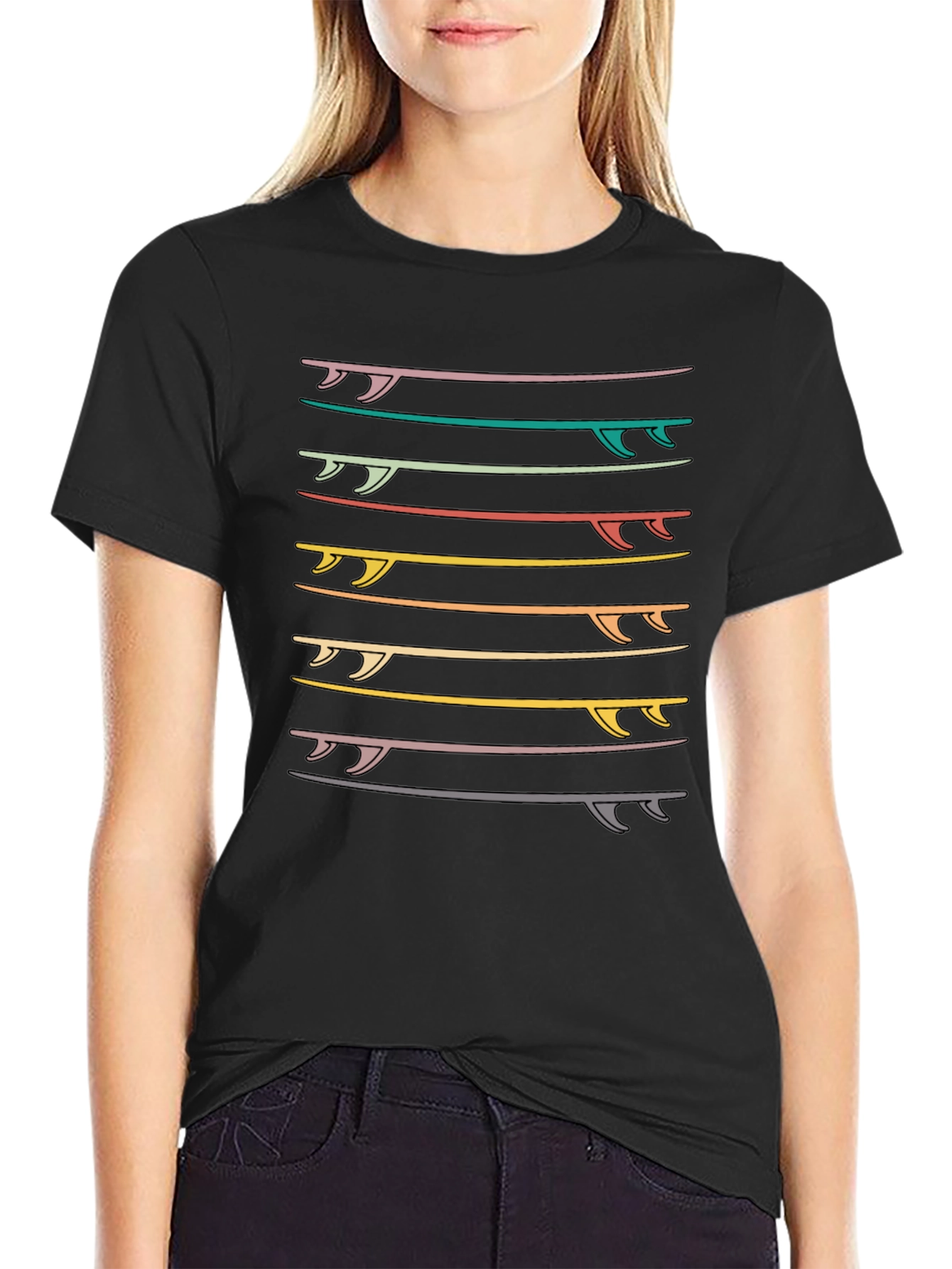Retro Surfboard T-Shirt - Beach Vibes