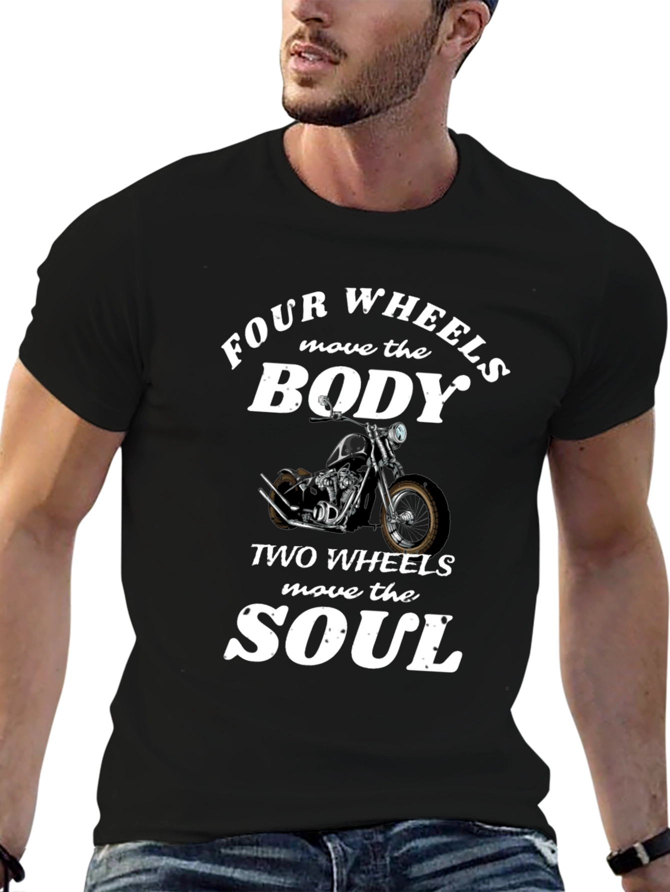 Four Wheels Body Two Wheels Soul Graphic T-Shirt