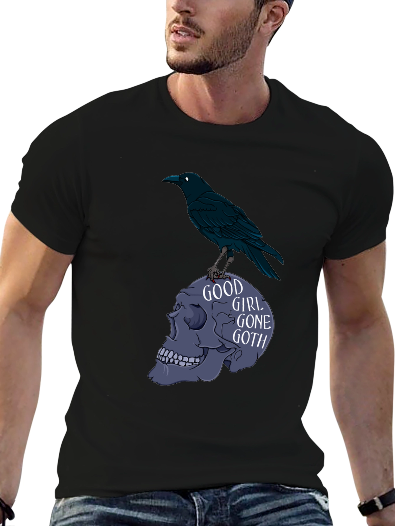 Good Girl Gone Goth Tee - Raven Skull T-Shirt