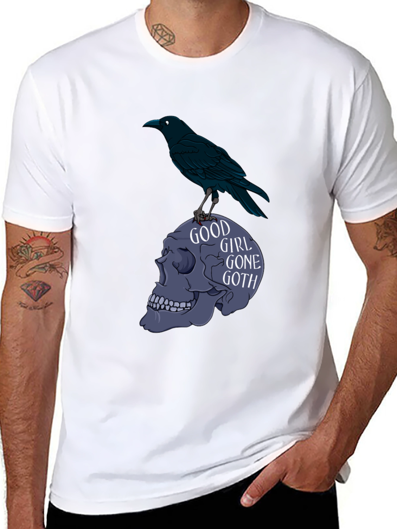 Good Girl Gone Goth Tee - Raven Skull T-Shirt