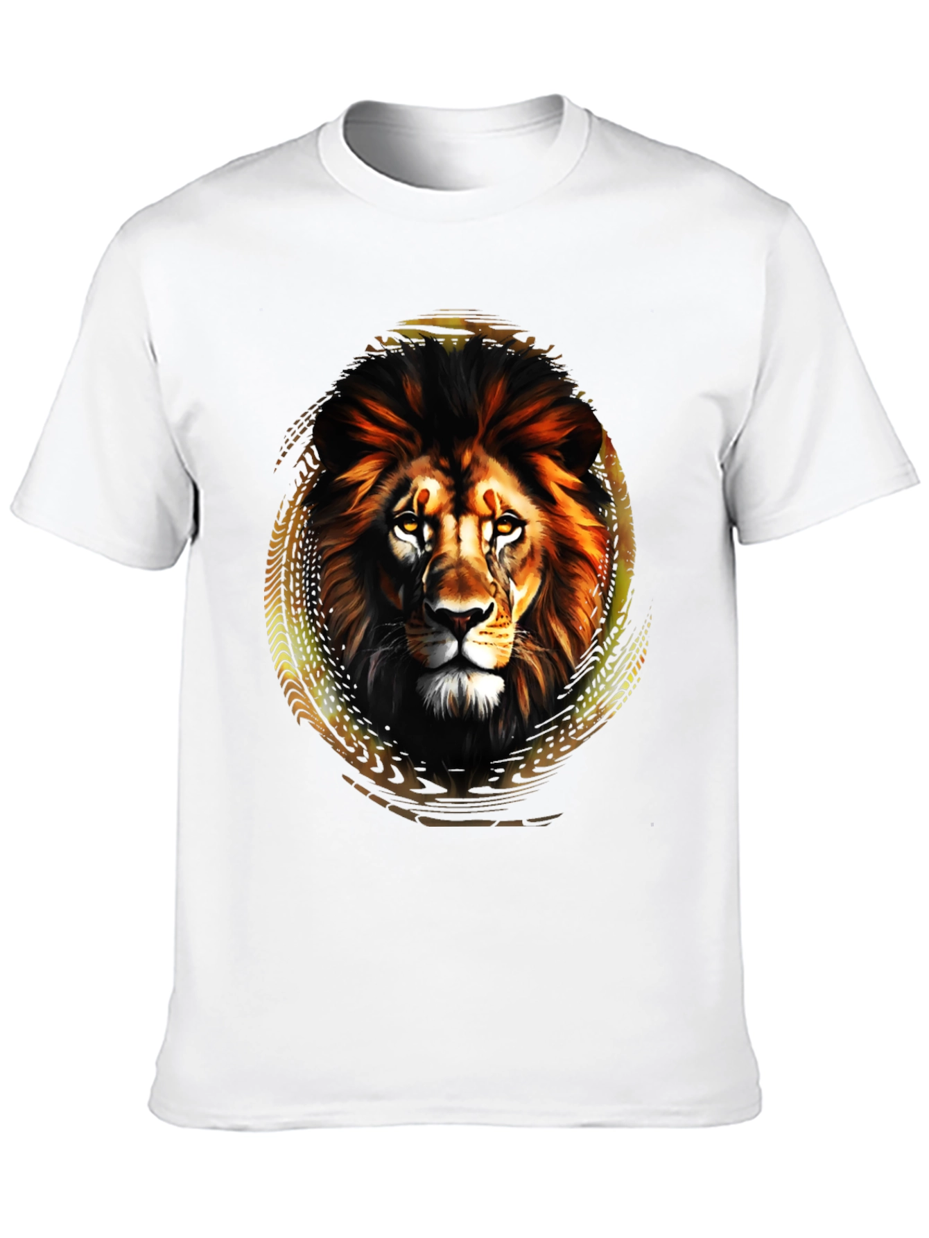 Lion Graphic Tee - Black Crew Neck Shirt
