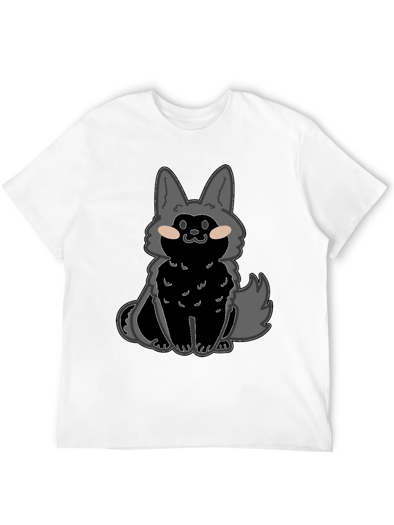 Cartoon Wolf Graphic T-Shirt