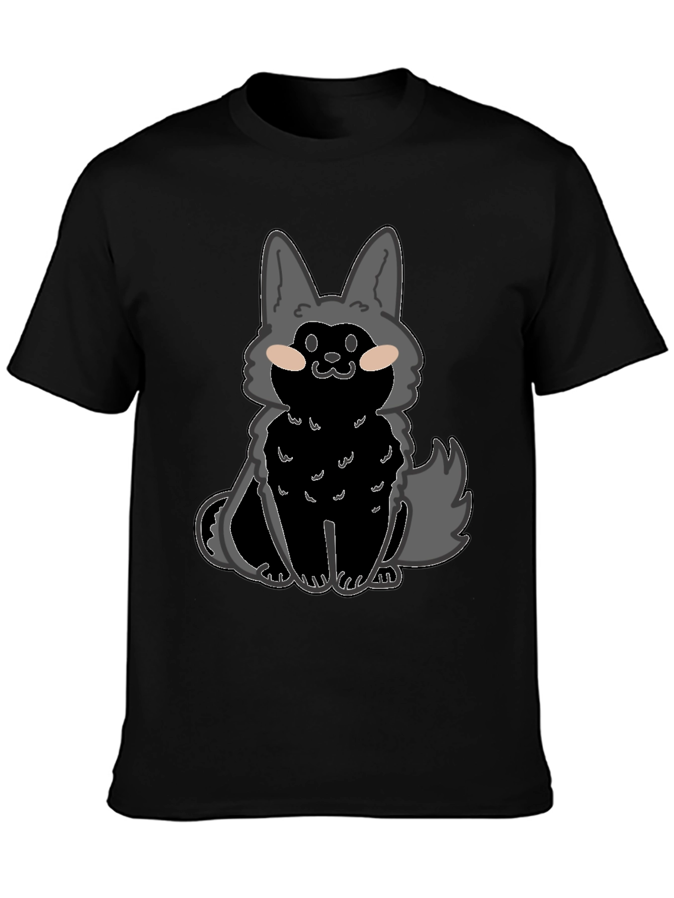 Cartoon Wolf Graphic T-Shirt