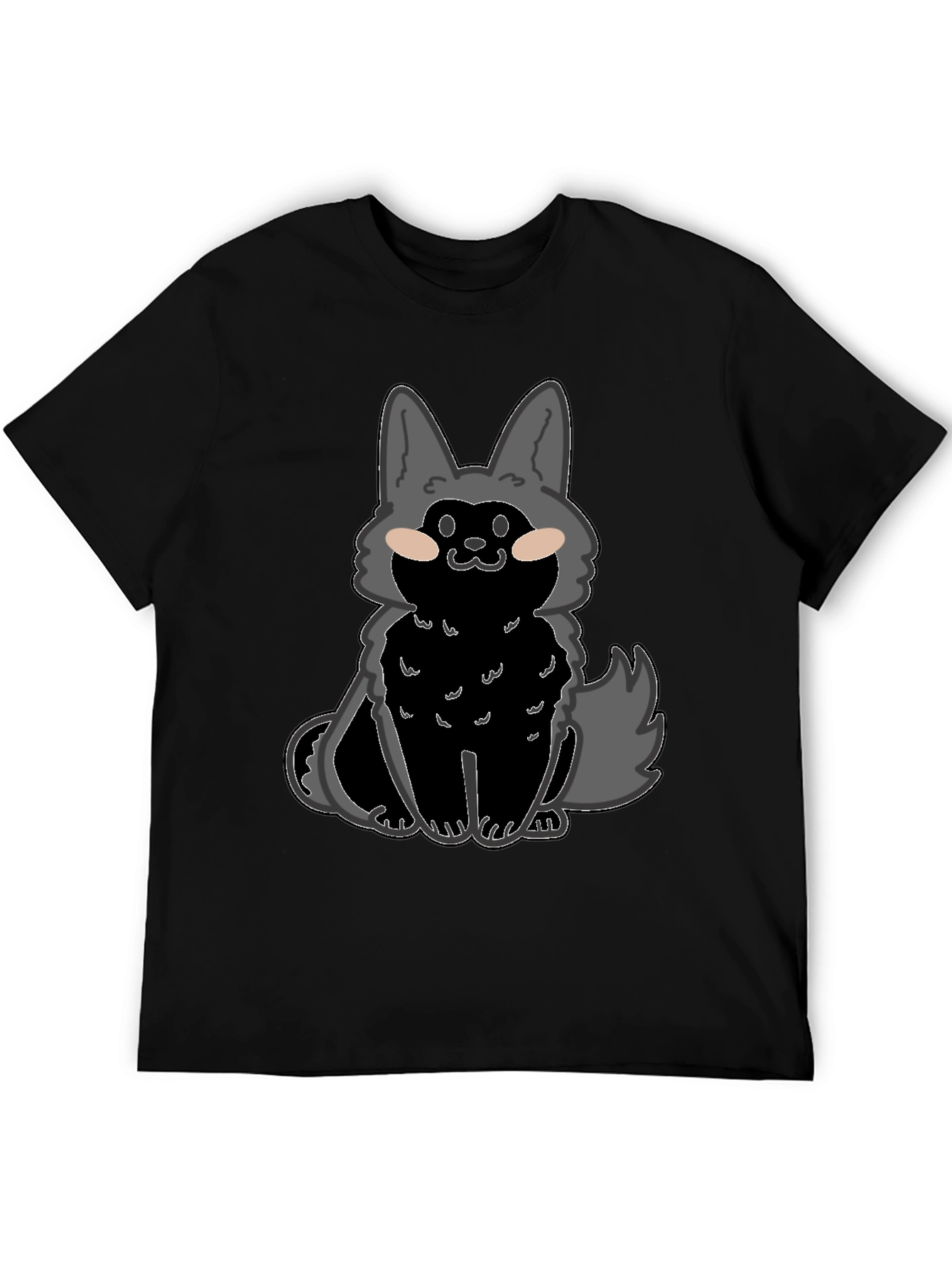 Cartoon Wolf Graphic T-Shirt