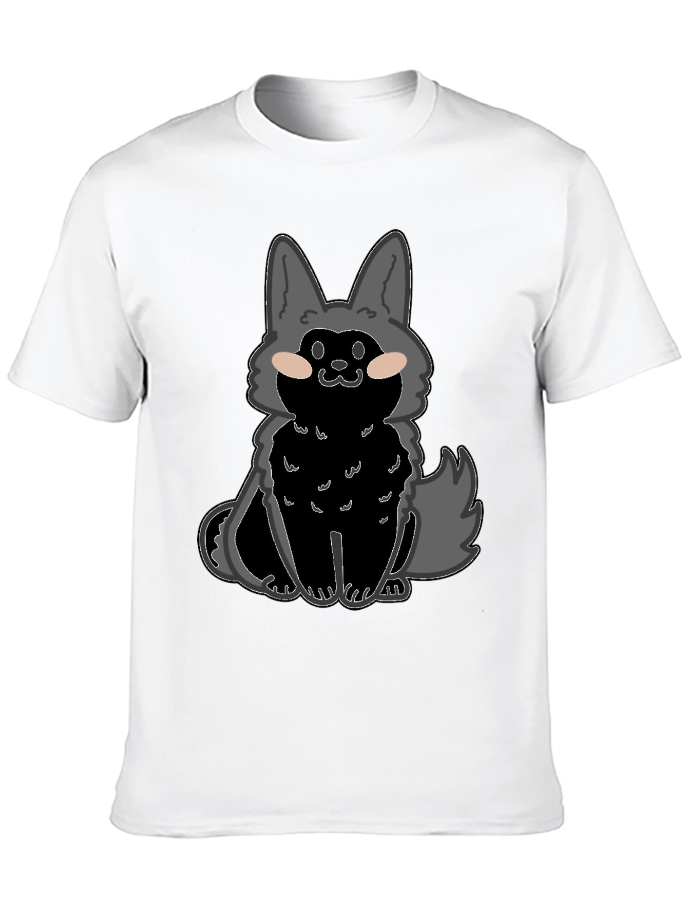 Cartoon Wolf Graphic T-Shirt