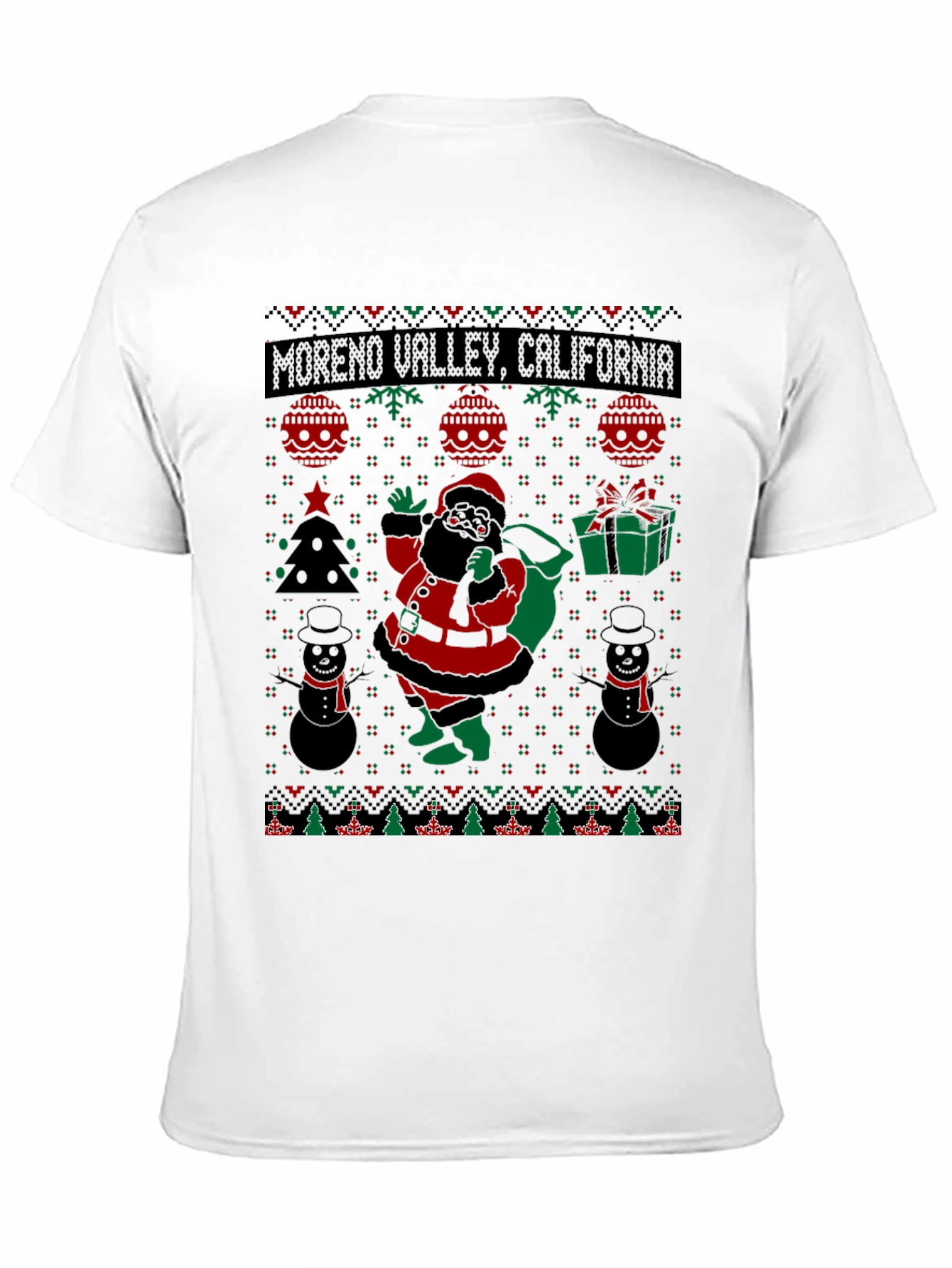 Moreno Valley CA Ugly Christmas Santa T-Shirt