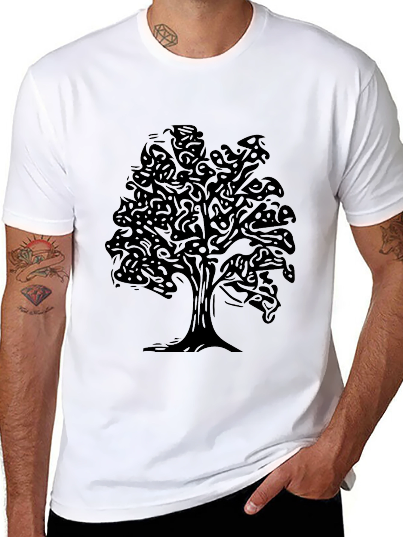 Black Tree Graphic Tee - Stylish Casual Wear