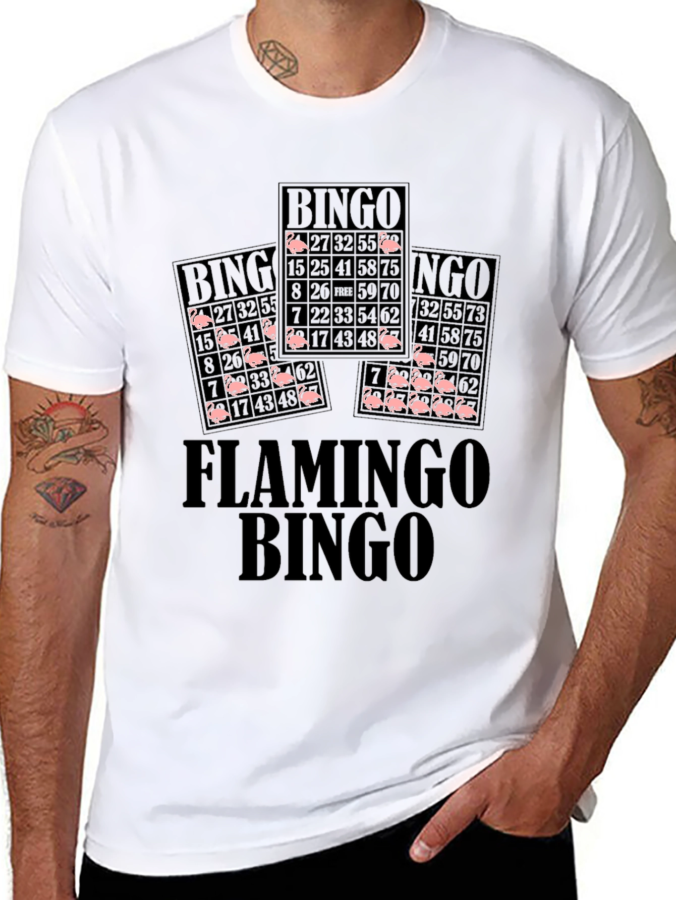 Flamingo Bingo T-Shirt - Novelty Graphic Tee