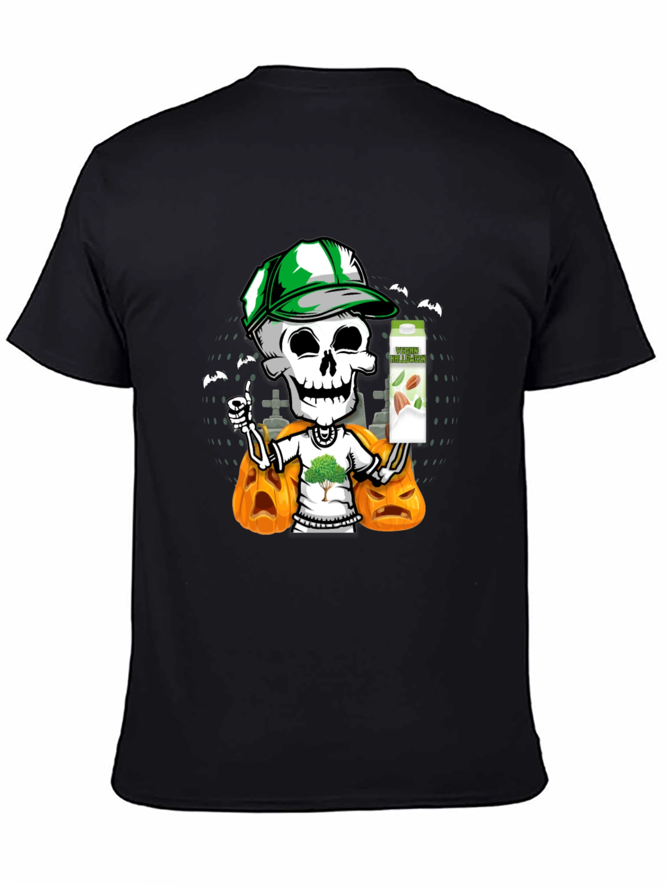 Spooky Skeleton Vegan Halloween T-Shirt