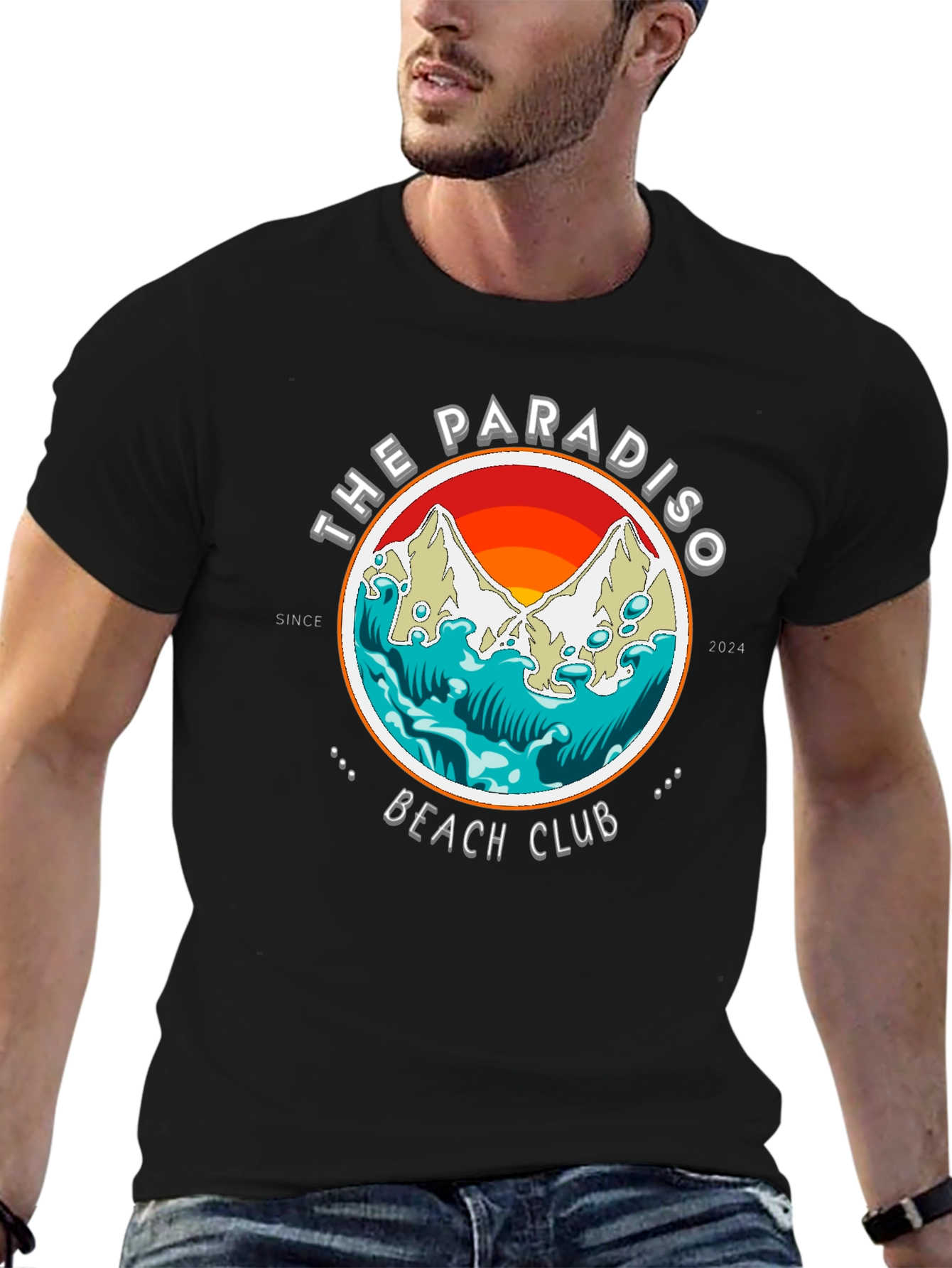 The Paradiso Beach Club Black Graphic Tee