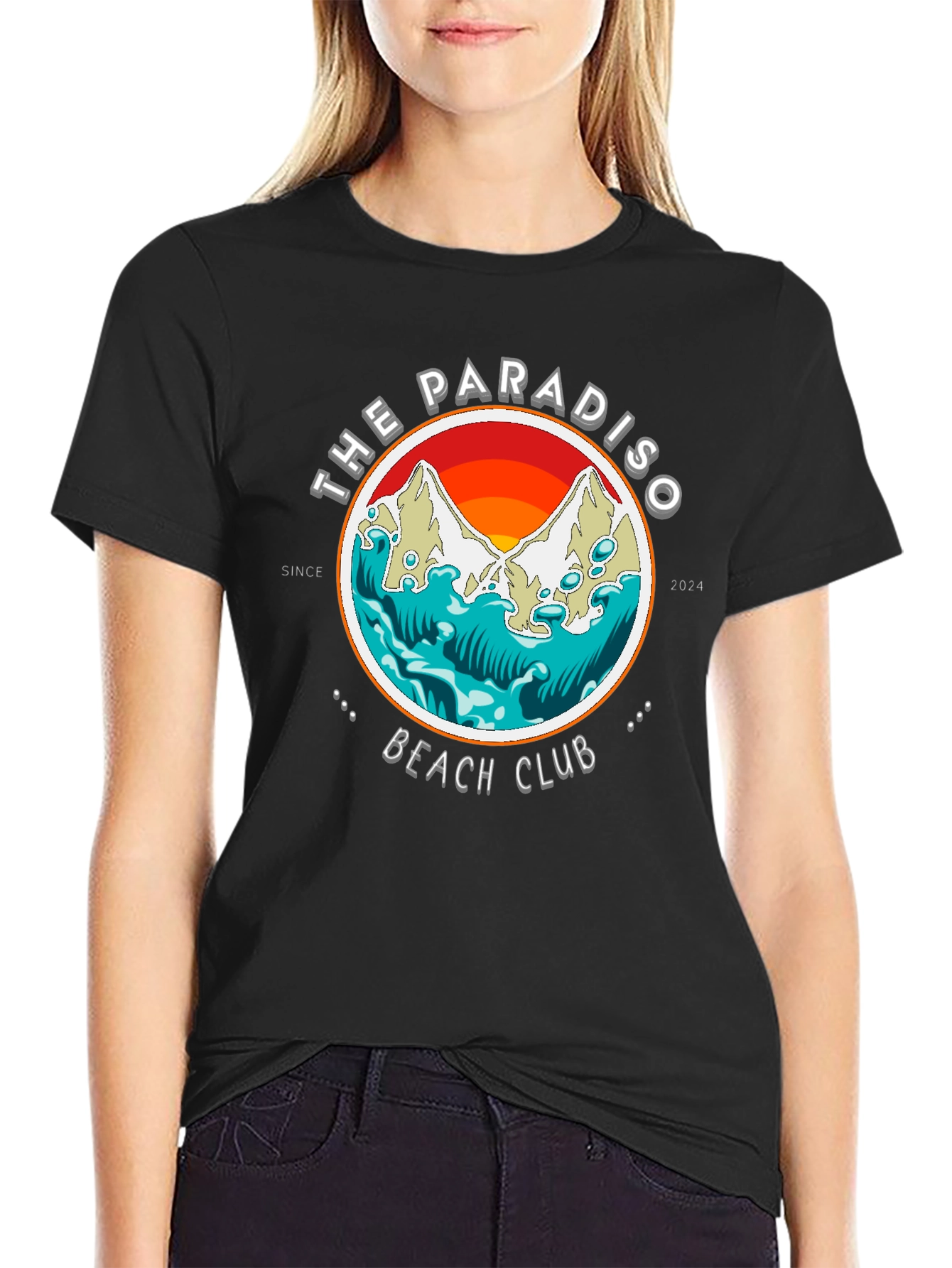 The Paradiso Beach Club Black Graphic Tee