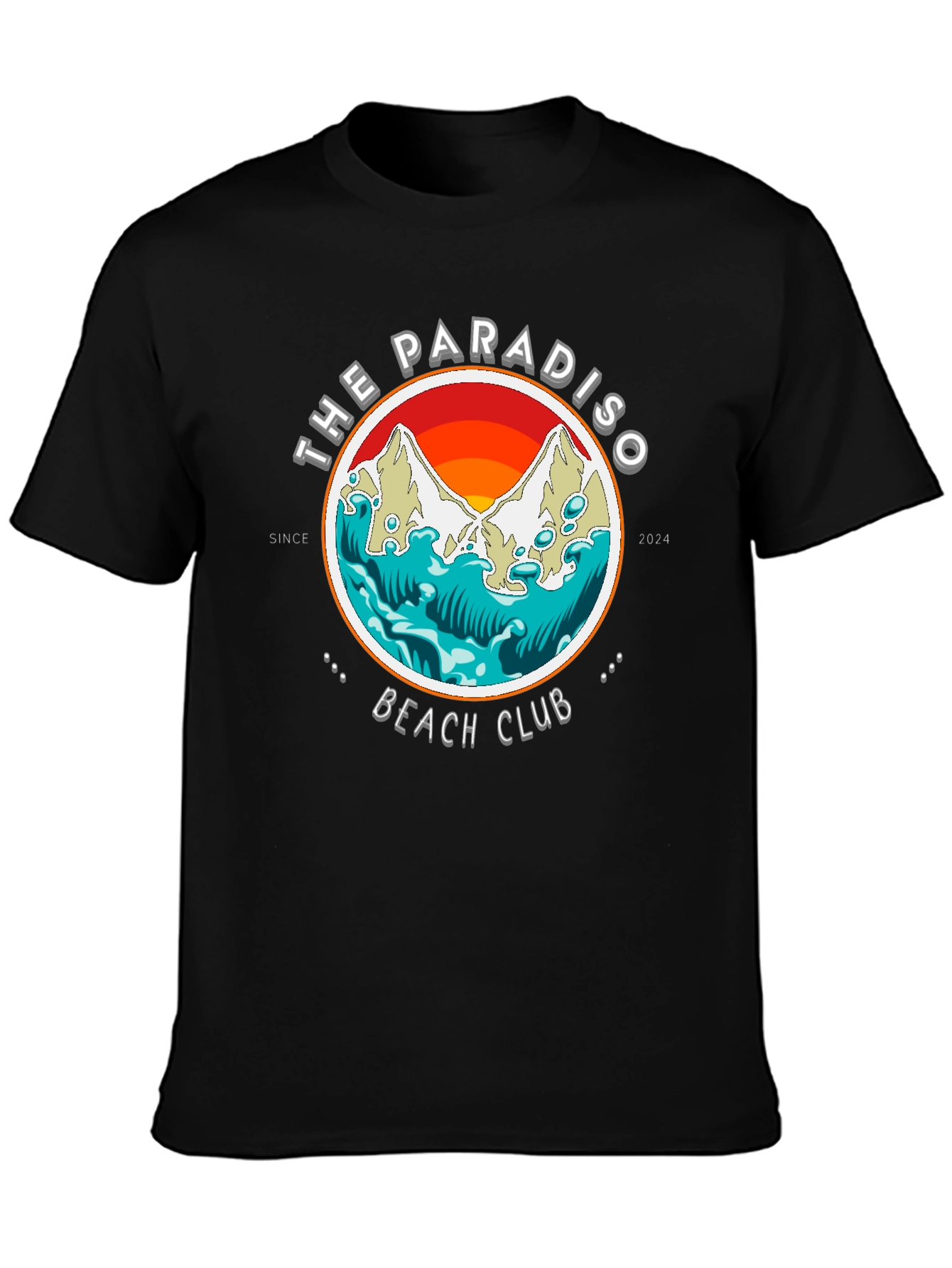 The Paradiso Beach Club Black Graphic Tee