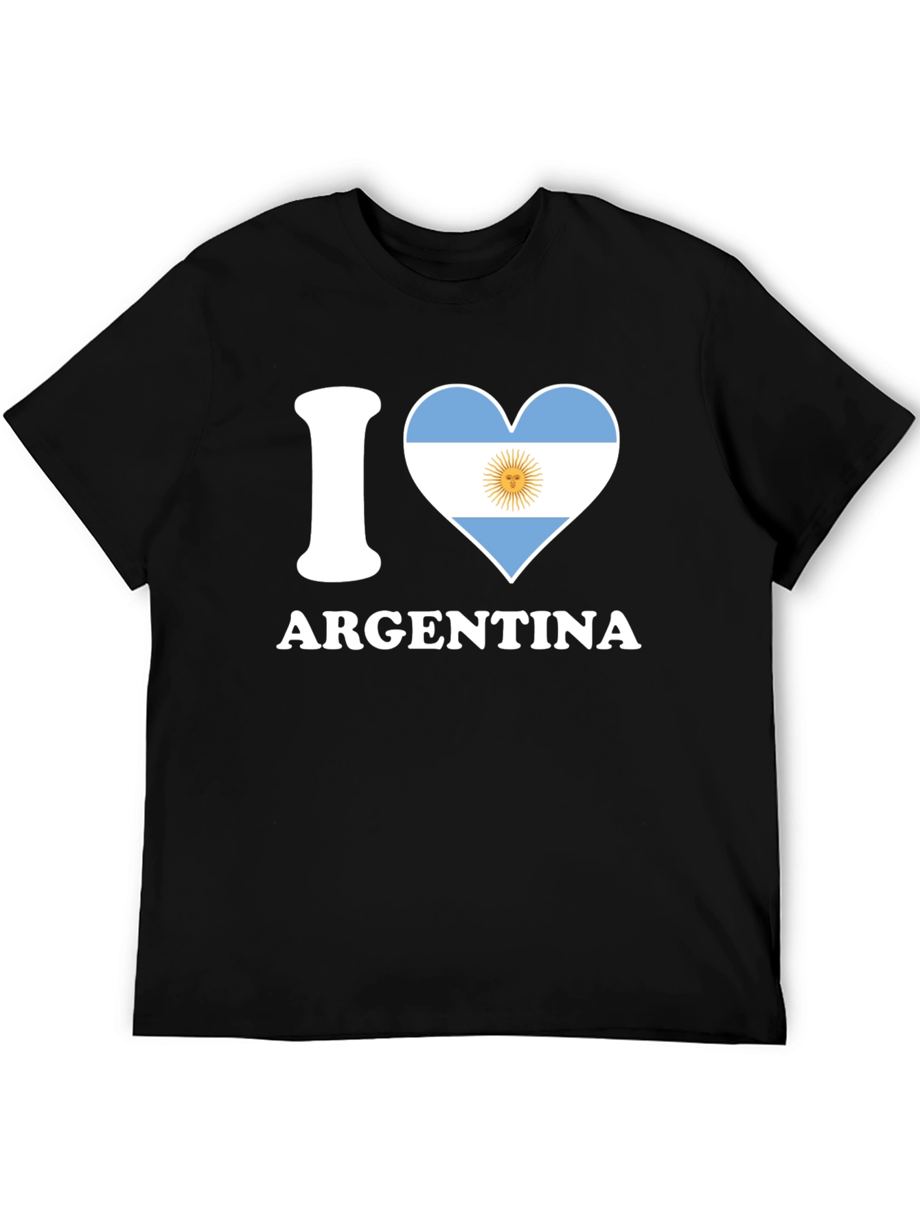 I Heart Argentina Flag T-Shirt Black Graphic Tee