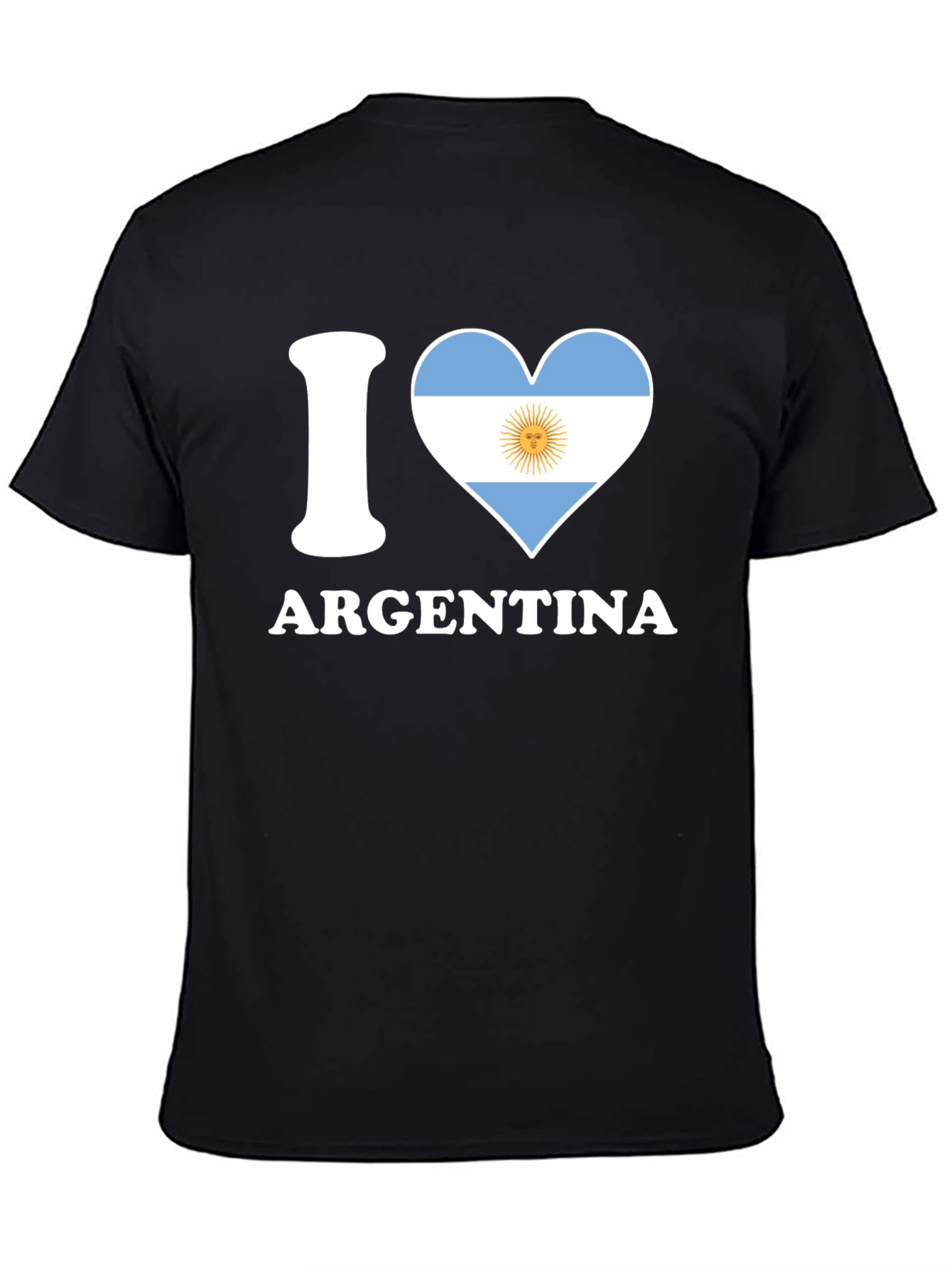 I Heart Argentina Flag T-Shirt Black Graphic Tee