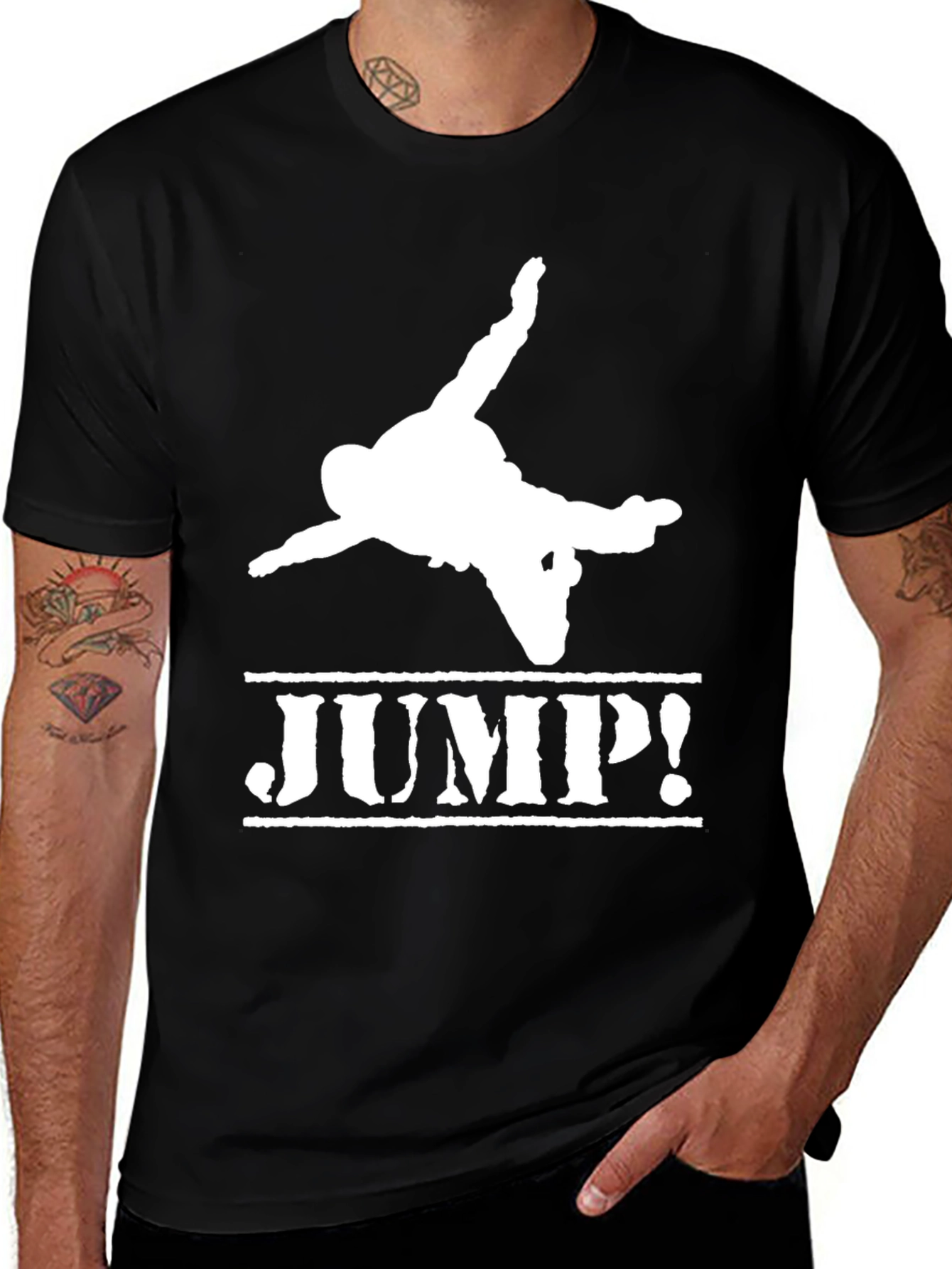 Jump! Graphic Black T-Shirt - Active Lifestyle Tee