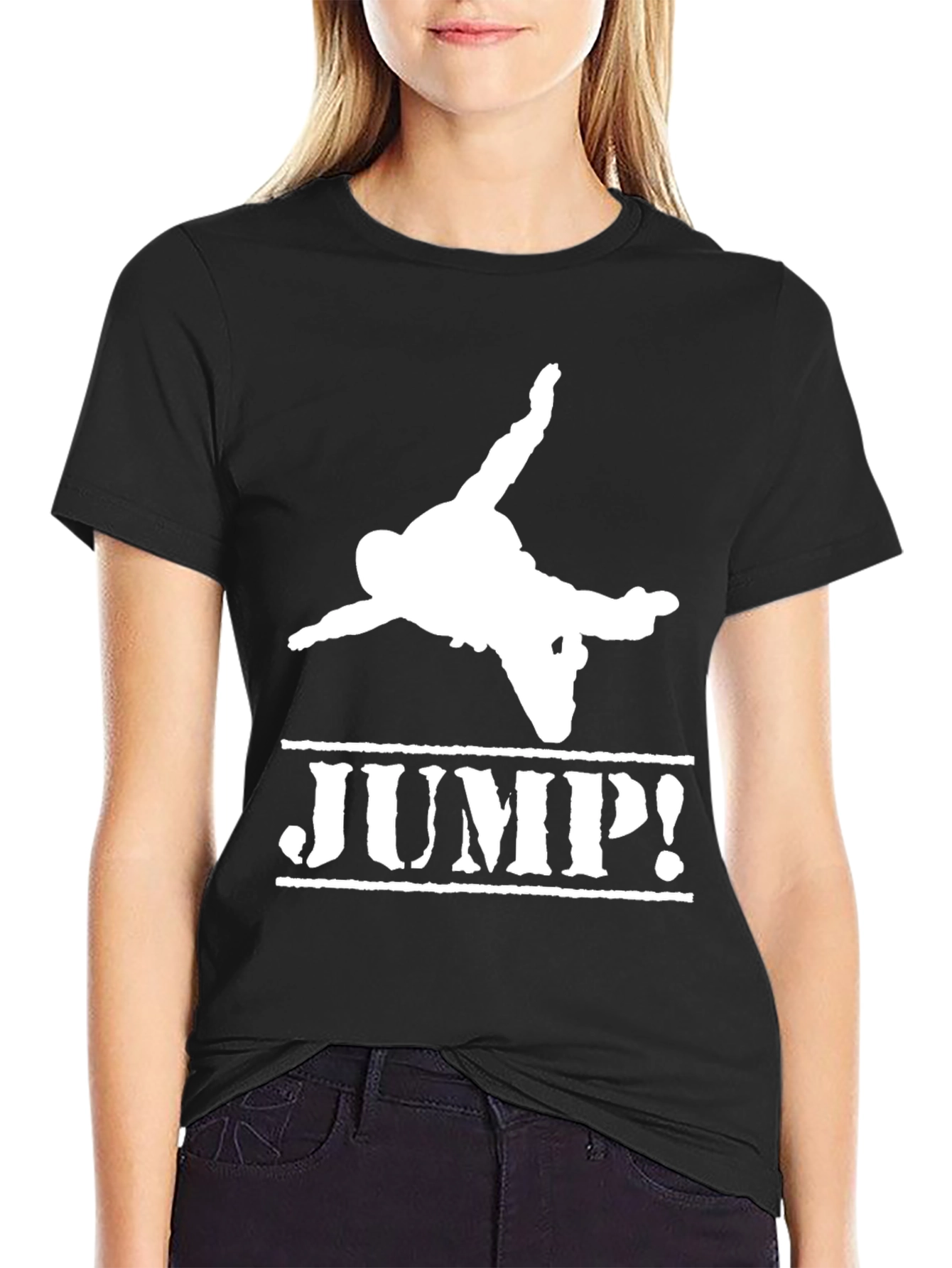 Jump! Graphic Black T-Shirt - Active Lifestyle Tee