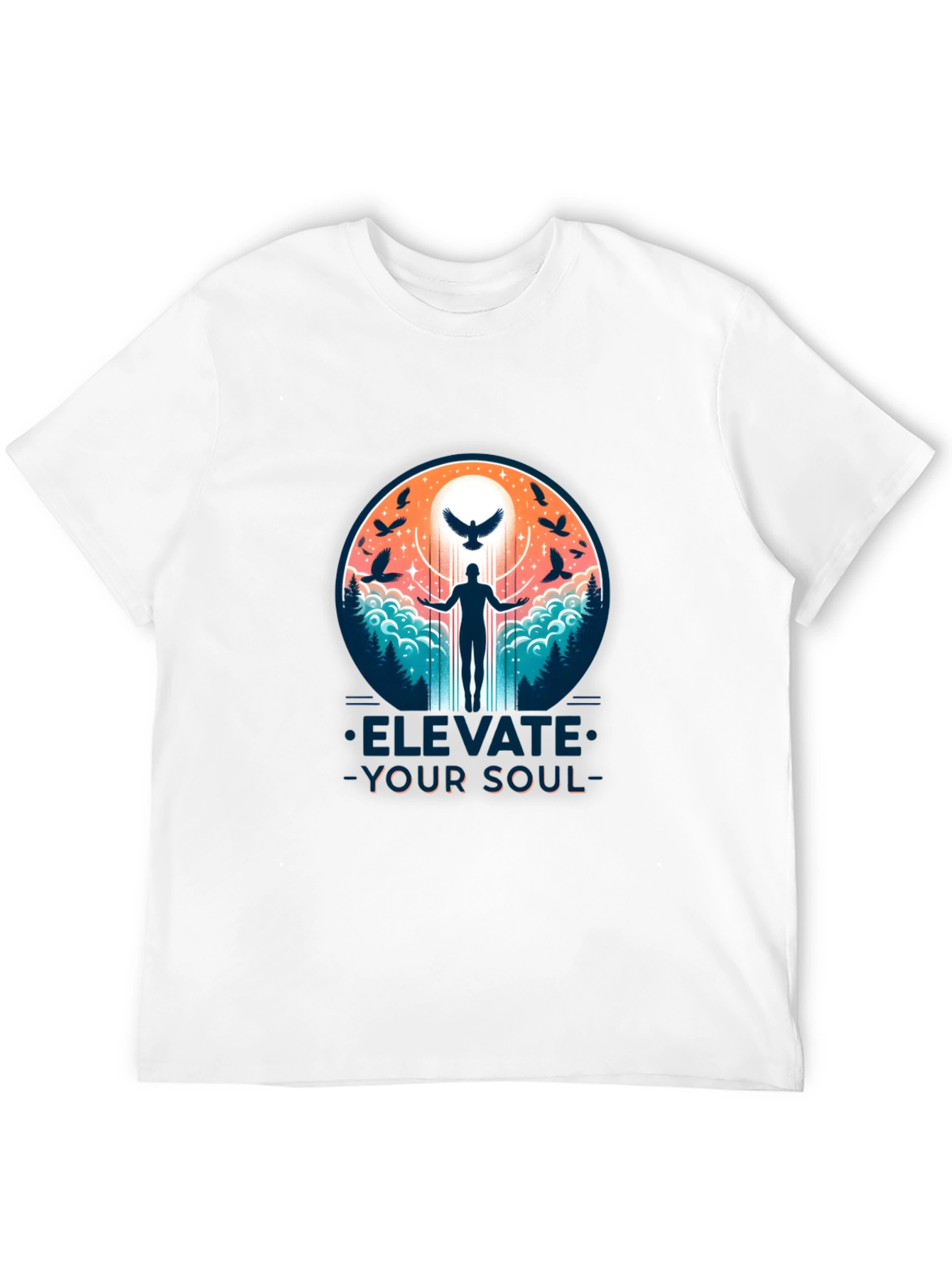 Elevate Your Soul Graphic Tee - Black Cotton T-Shirt