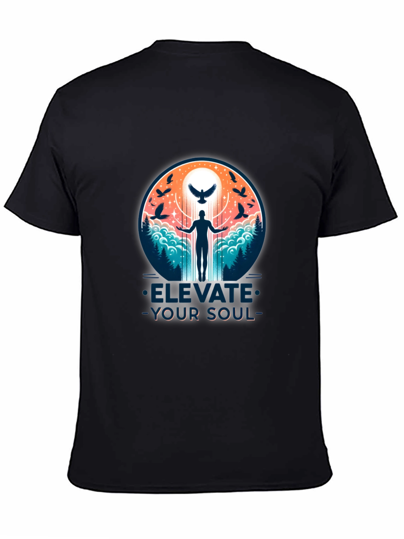 Elevate Your Soul Graphic Tee - Black Cotton T-Shirt