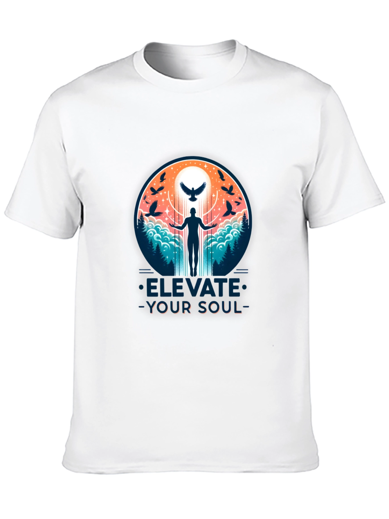 Elevate Your Soul Graphic Tee - Black Cotton T-Shirt