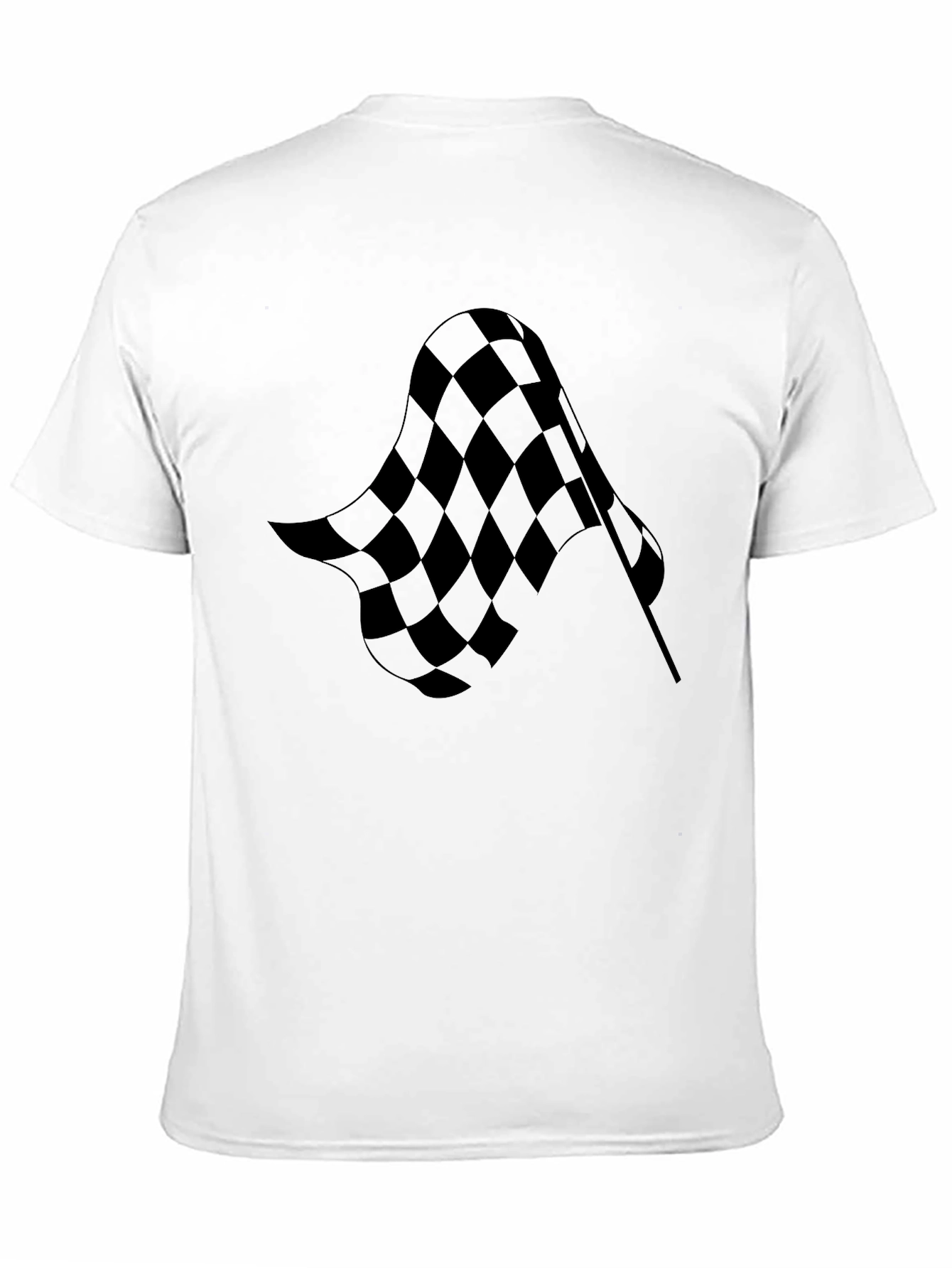 Checkered Flag Graphic Tee - Black Cotton T-Shirt