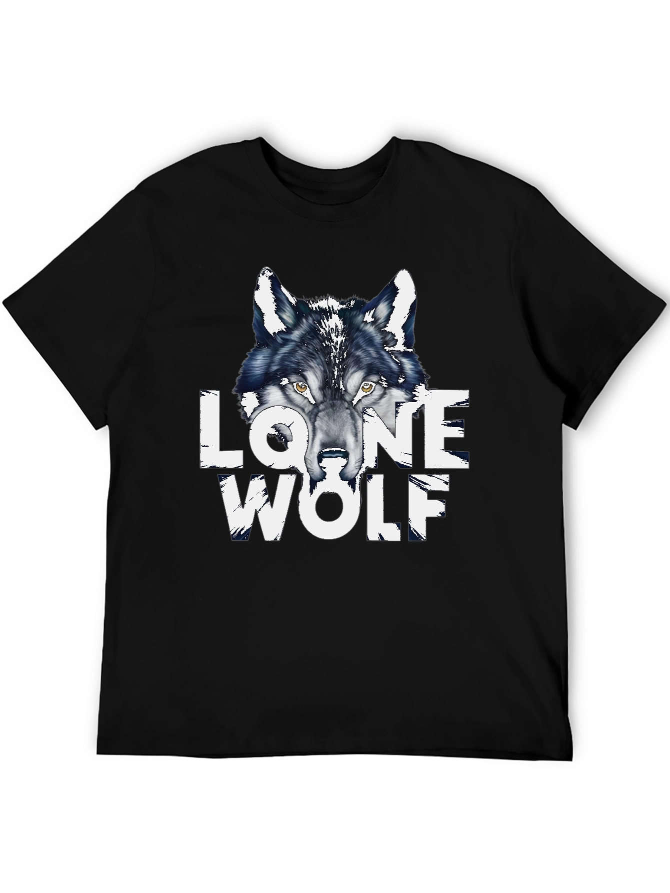 Lone Wolf Graphic Print Black T-Shirt