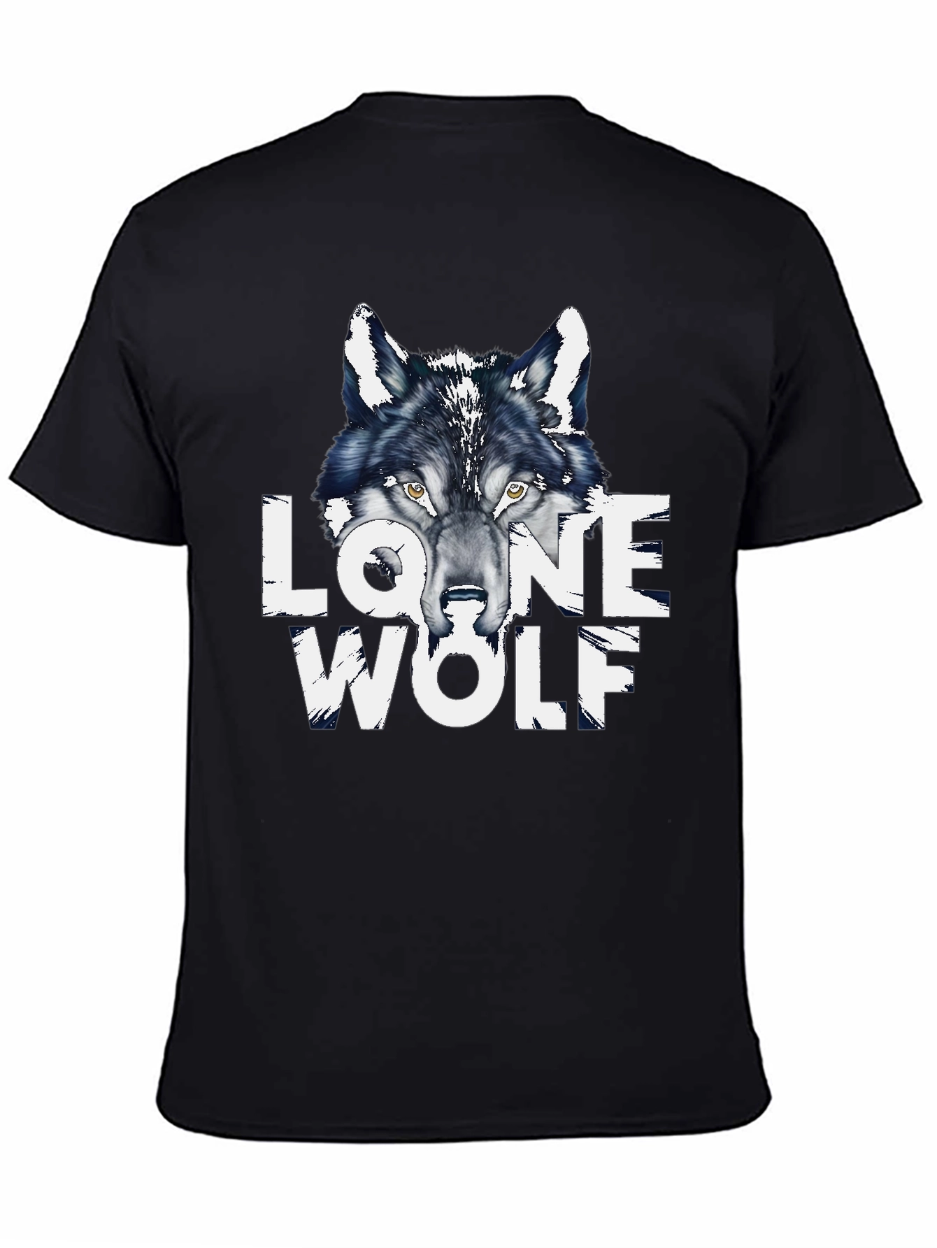 Lone Wolf Graphic Print Black T-Shirt