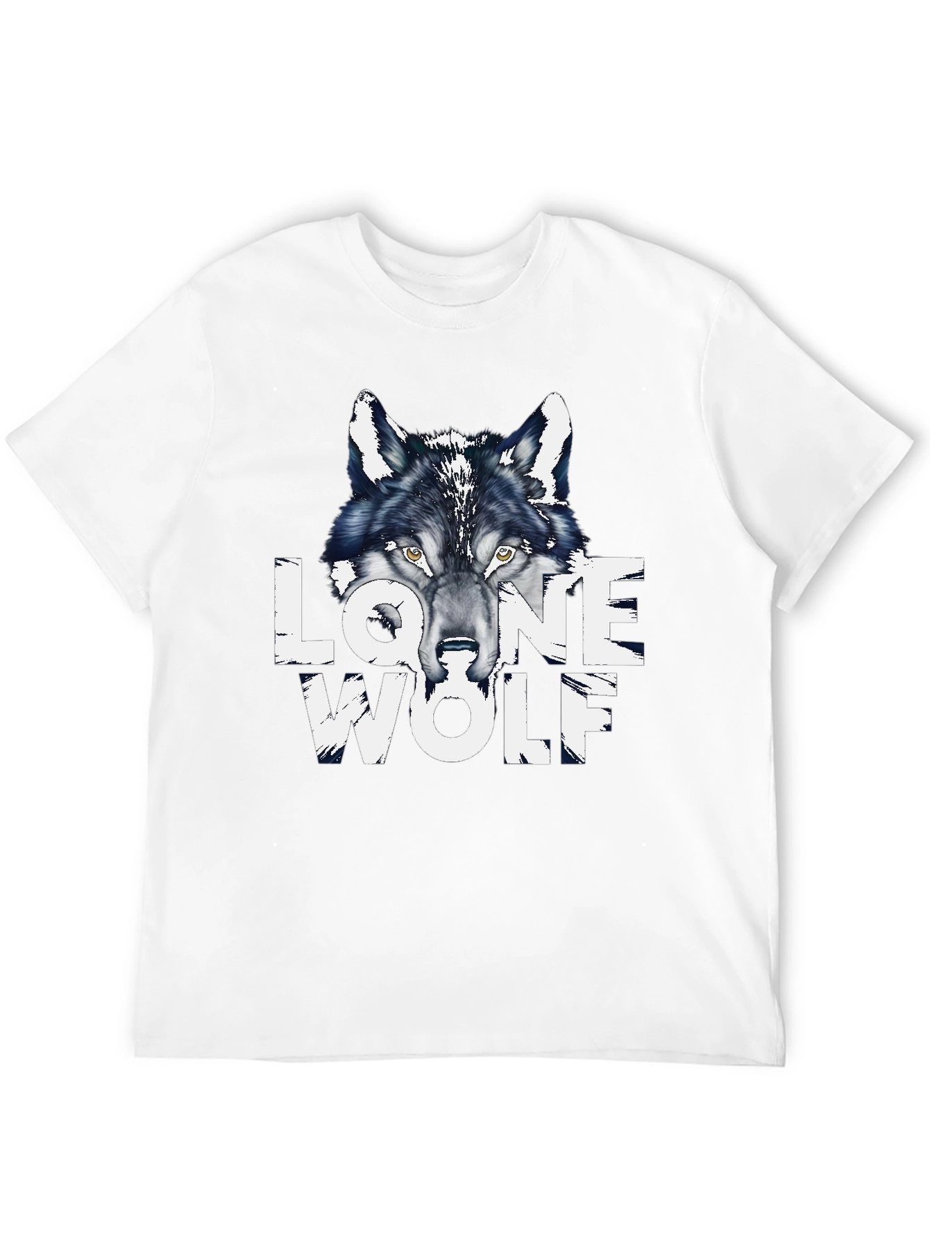 Lone Wolf Graphic Print Black T-Shirt
