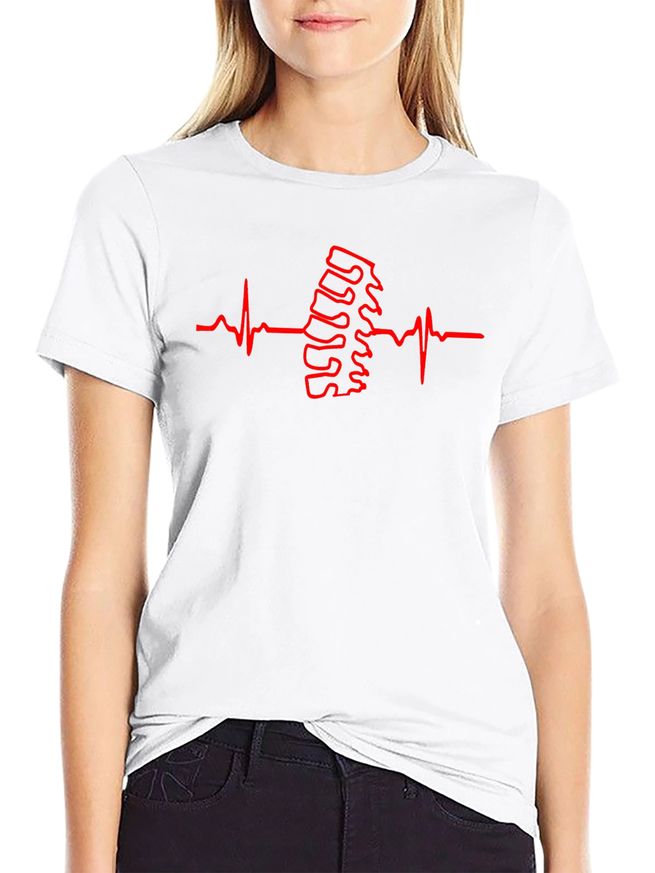 Chiropractor Heartbeat T-Shirt - Spine Alignment