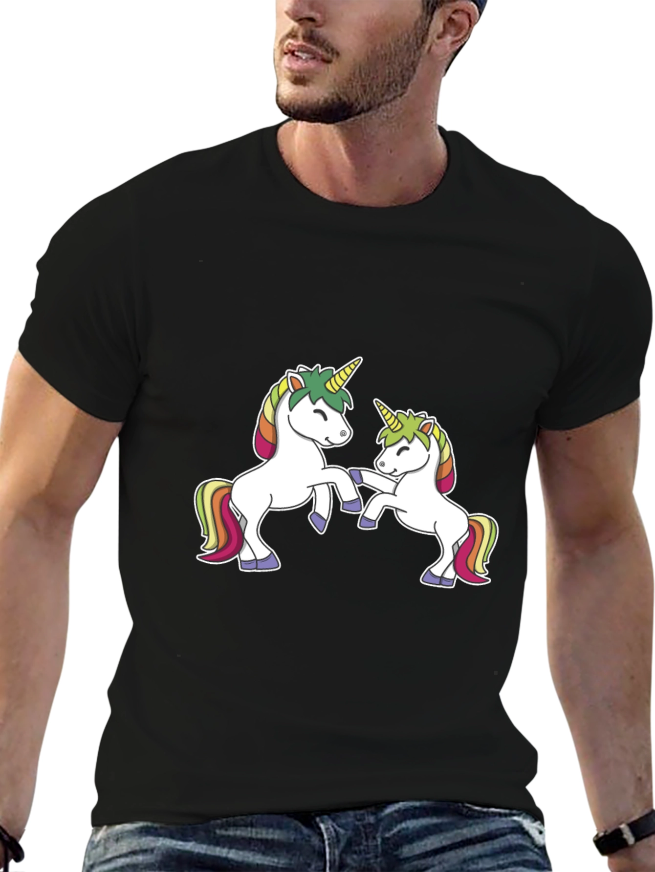 Unicorn T-Shirt - Black Cotton Blend