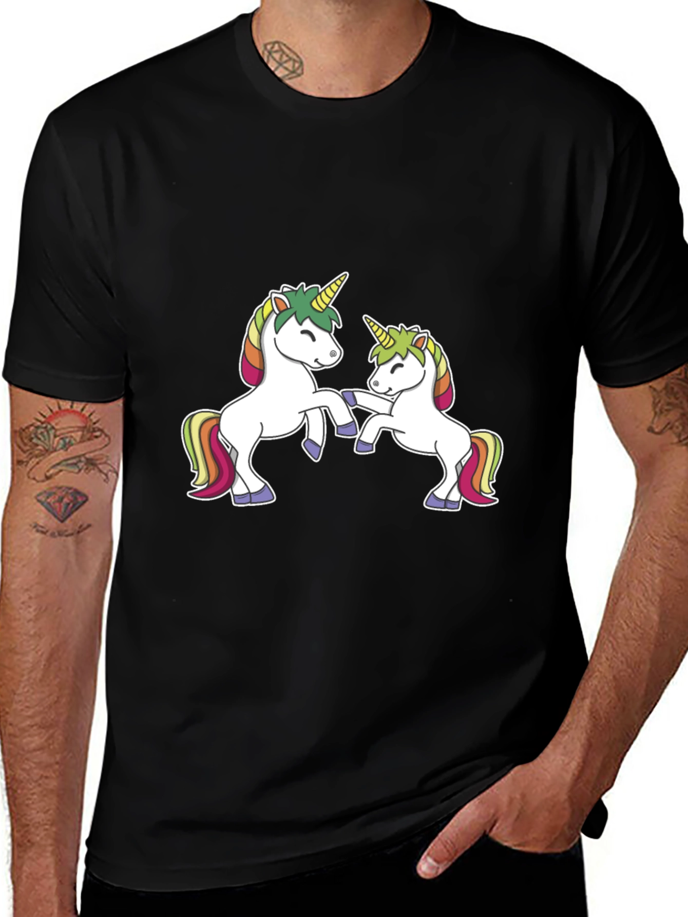 Unicorn T-Shirt - Black Cotton Blend