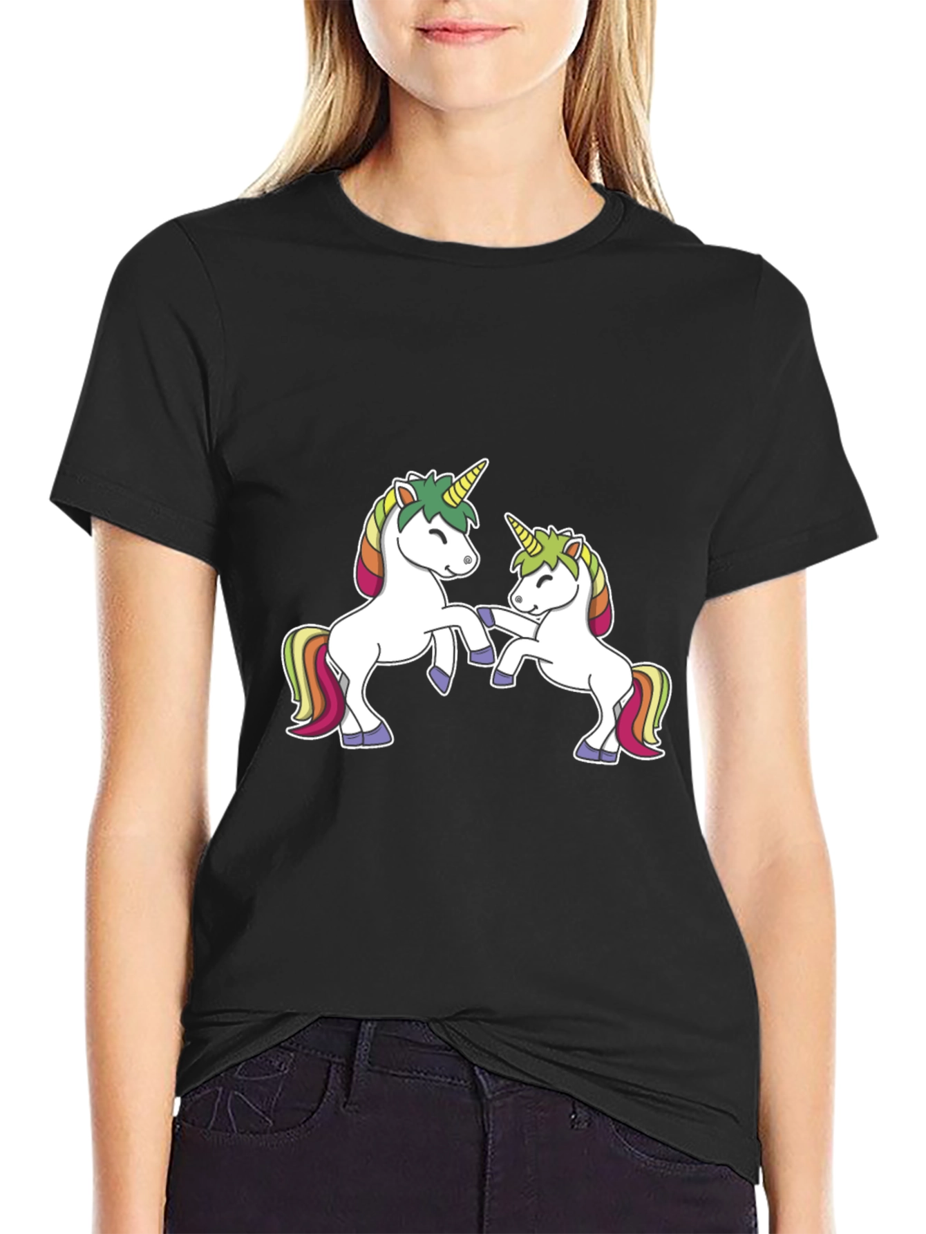 Unicorn T-Shirt - Black Cotton Blend