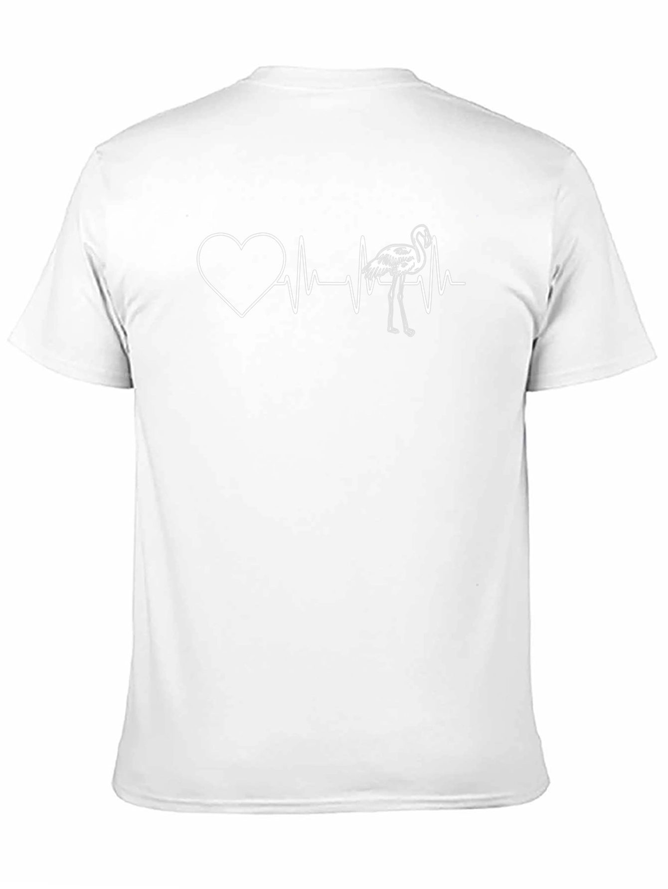 Flamingo Heartbeat Graphic T-Shirt - Black