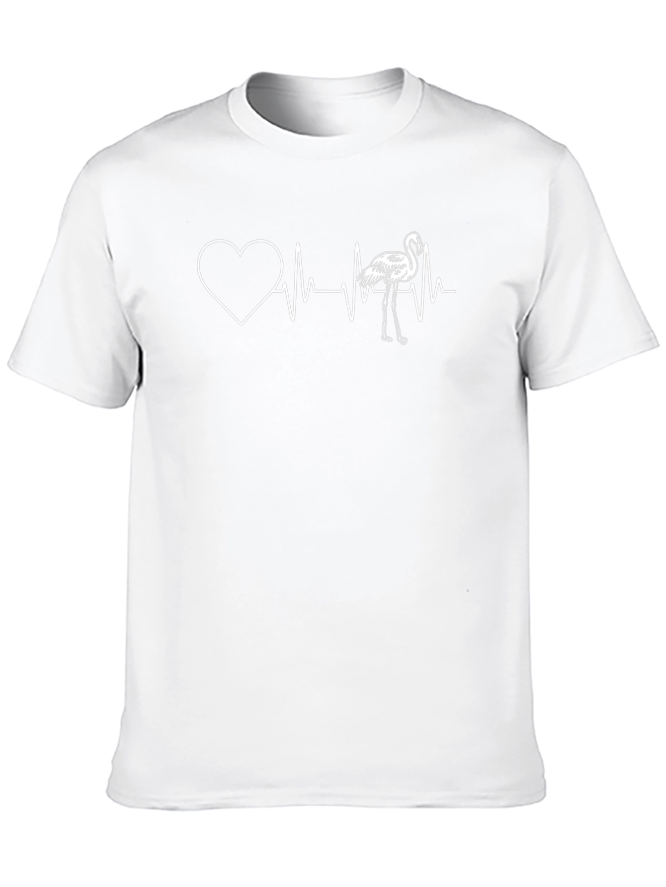 Flamingo Heartbeat Graphic T-Shirt - Black