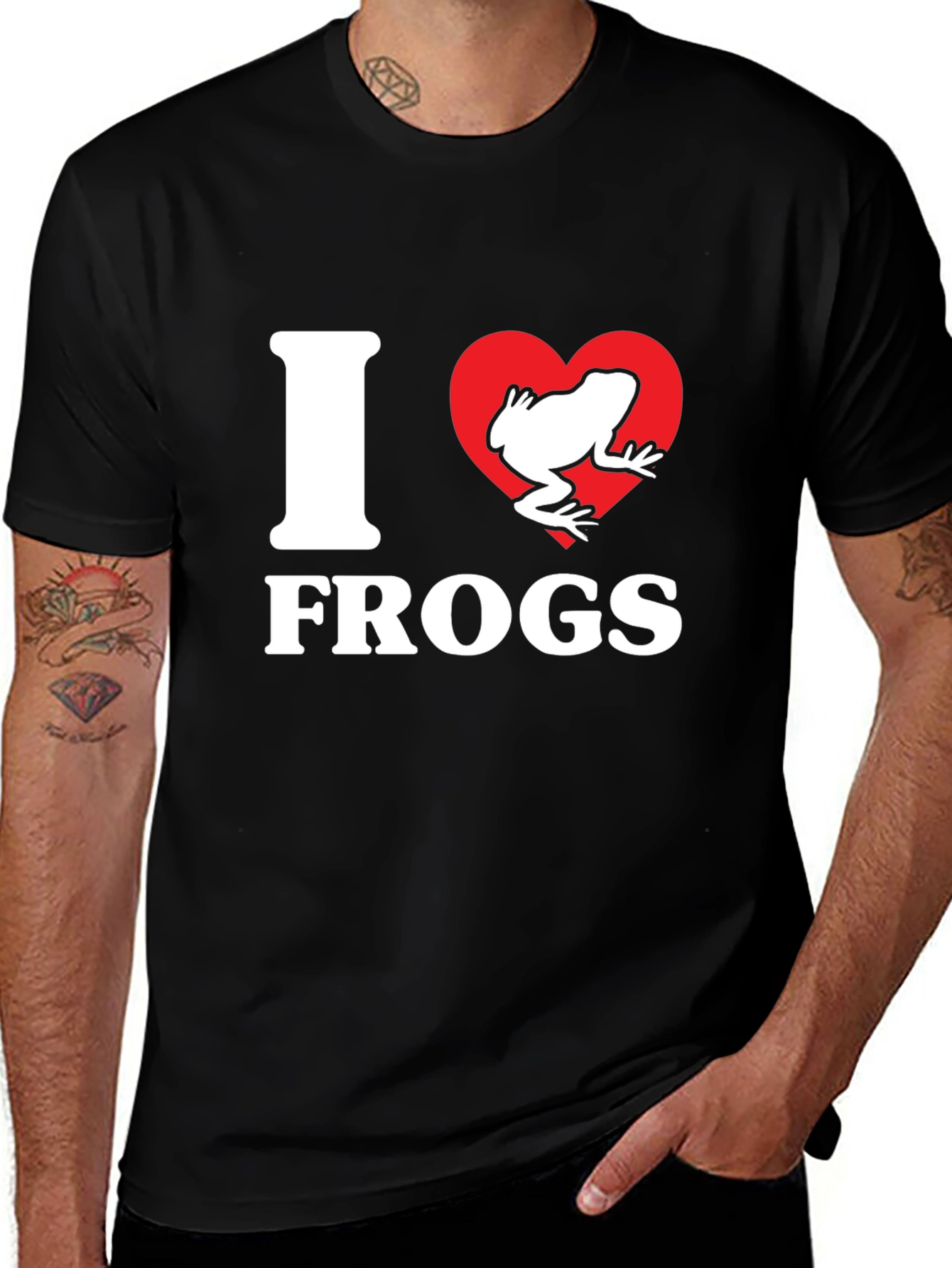 I Heart Frogs Black T-Shirt