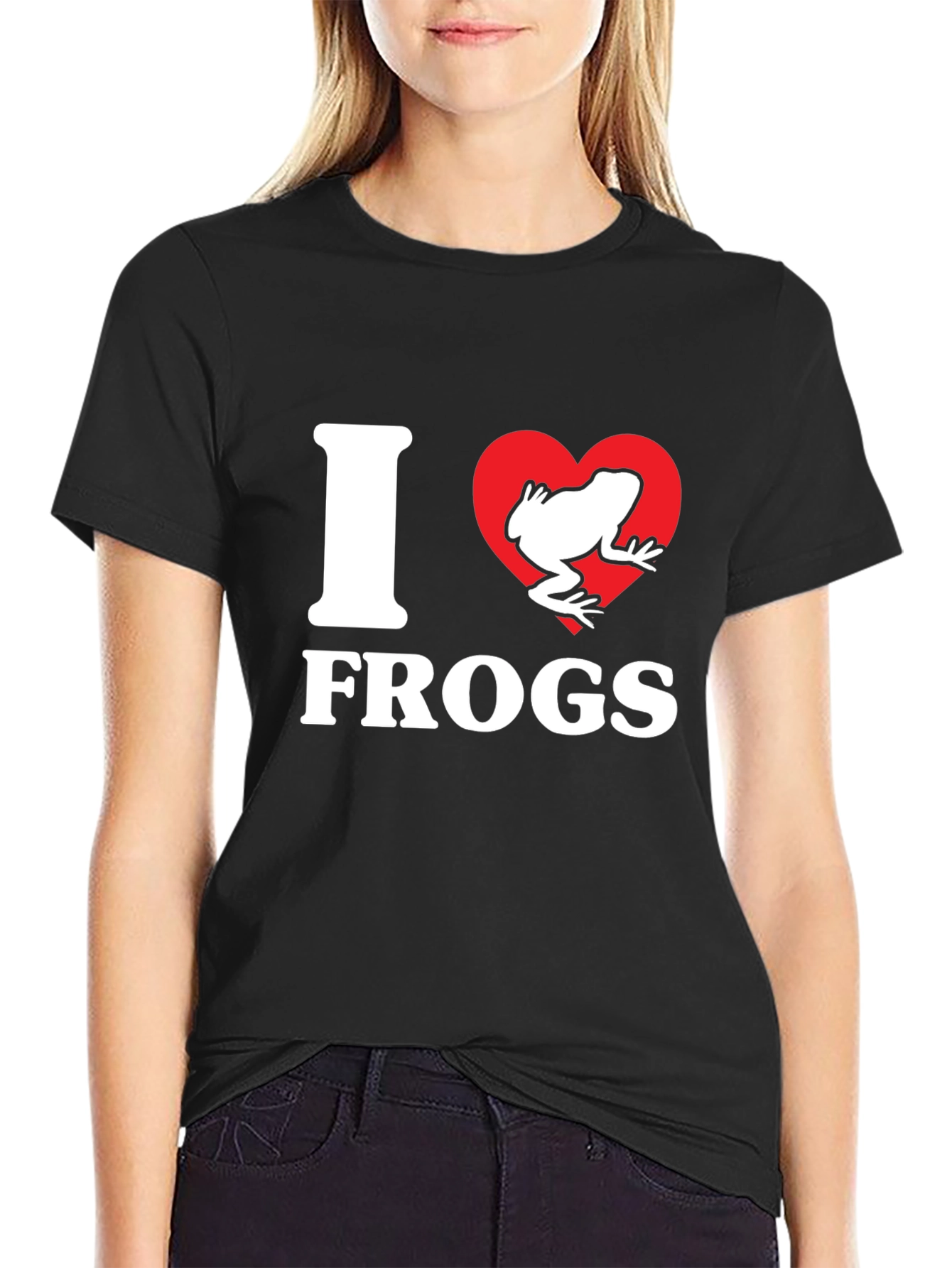 I Heart Frogs Black T-Shirt