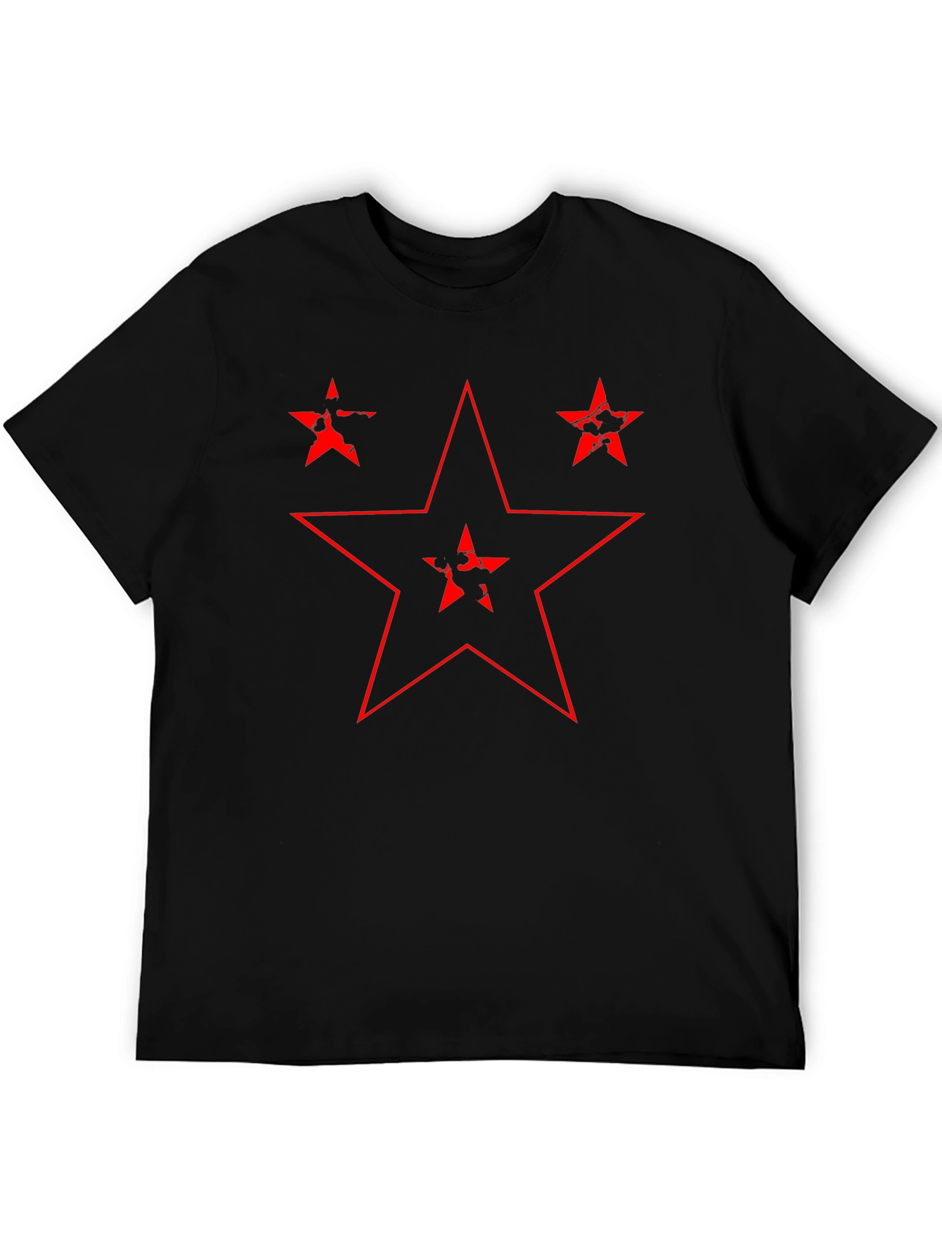 Edgy Star Graphic Black T-Shirt