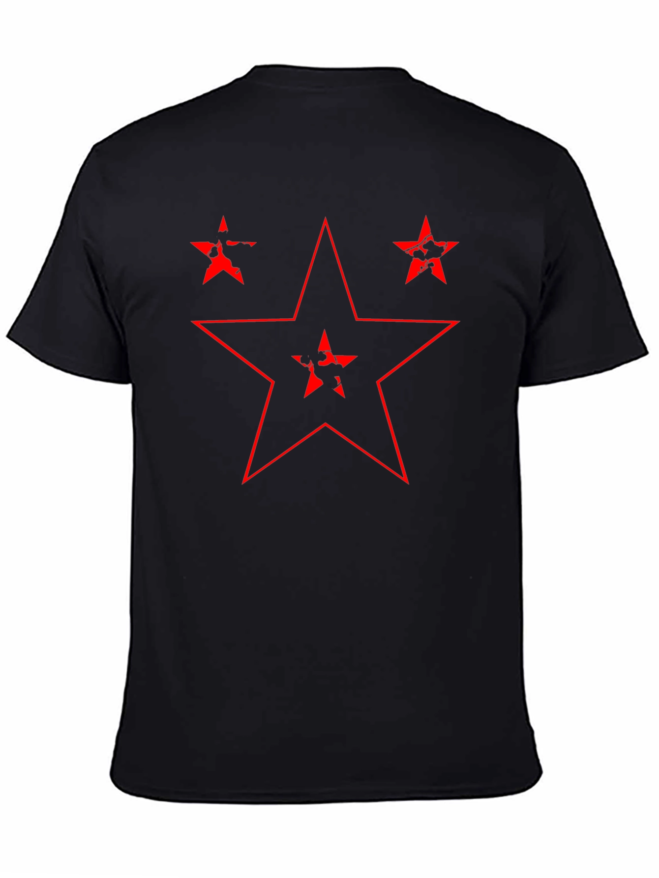 Edgy Star Graphic Black T-Shirt
