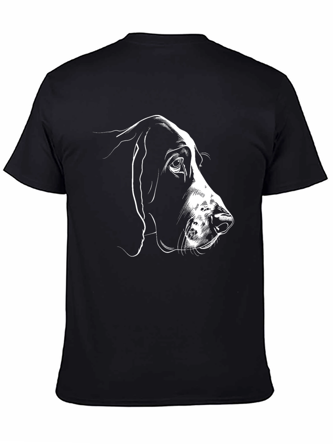 Dog Sketch T-Shirt - Black Cotton Tee