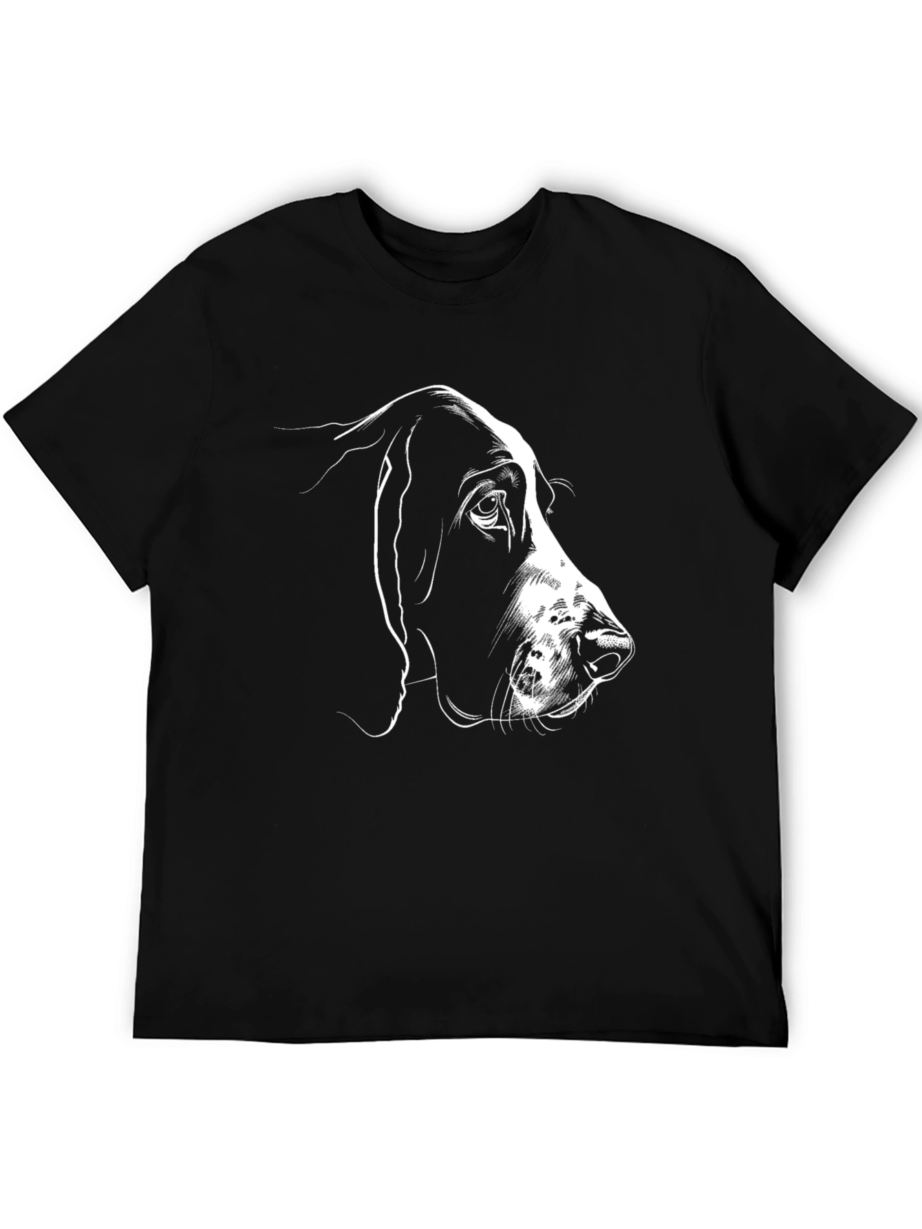 Dog Sketch T-Shirt - Black Cotton Tee