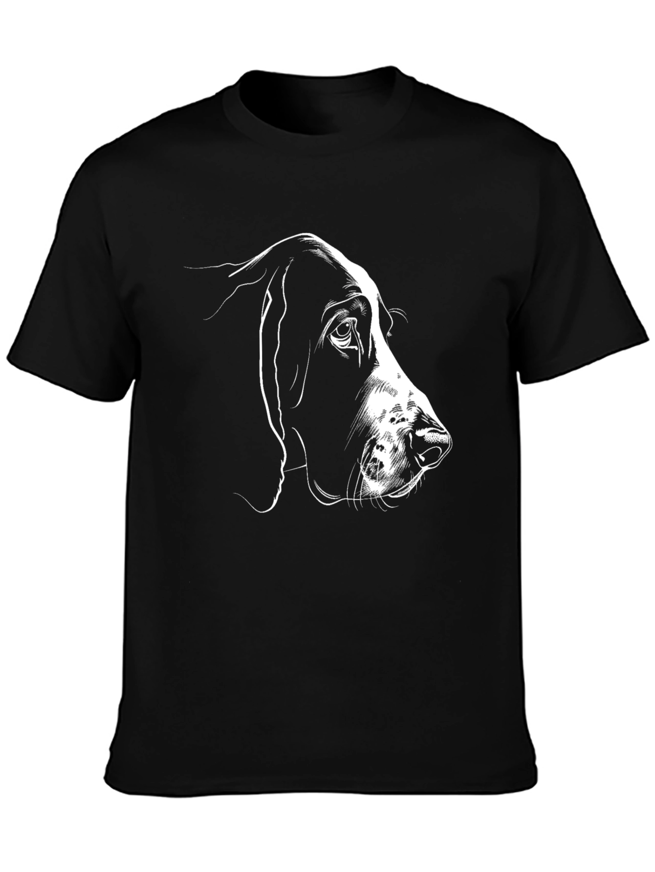 Dog Sketch T-Shirt - Black Cotton Tee