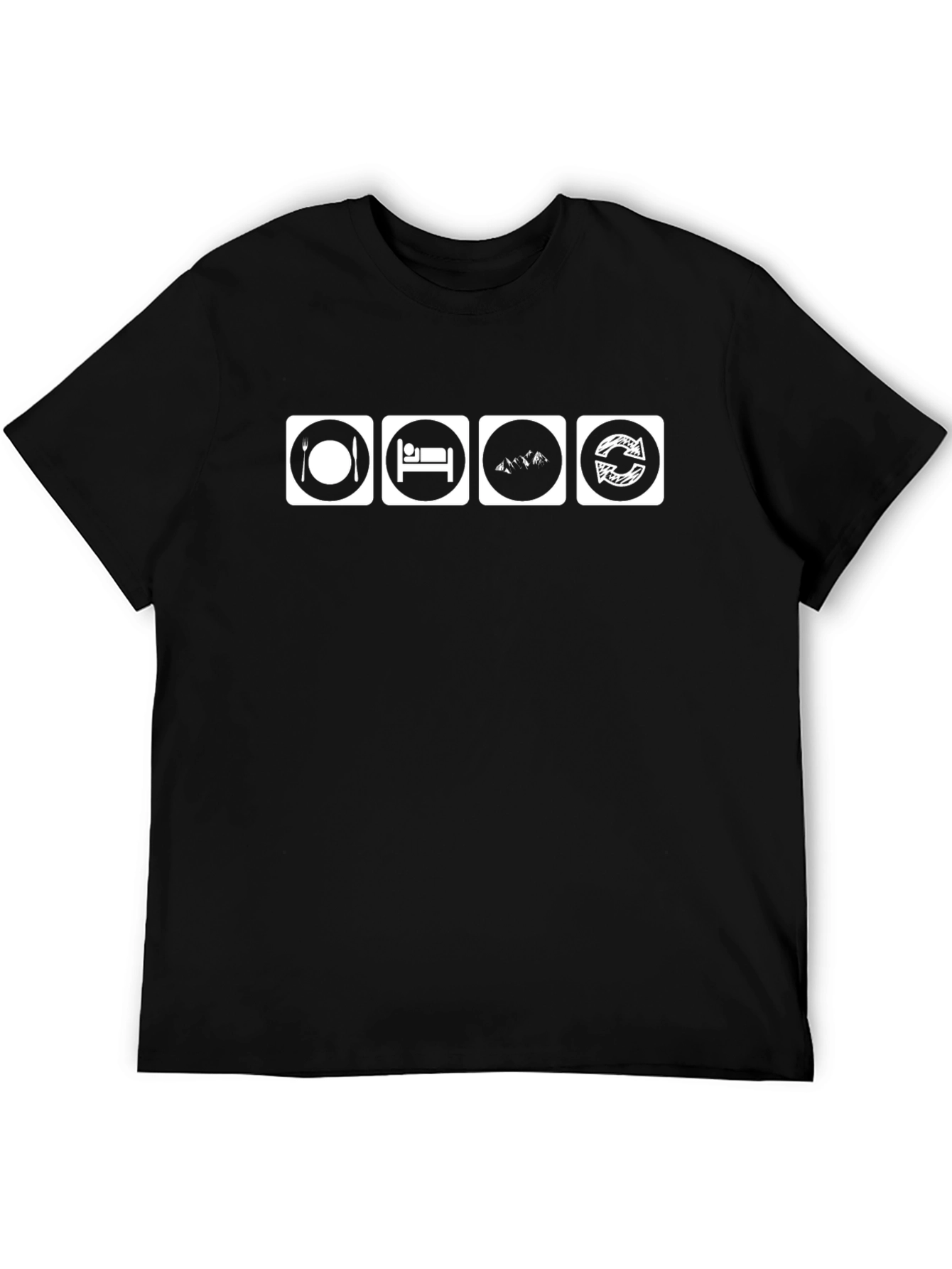 Eat Sleep Hike Repeat Black Graphic Tee
