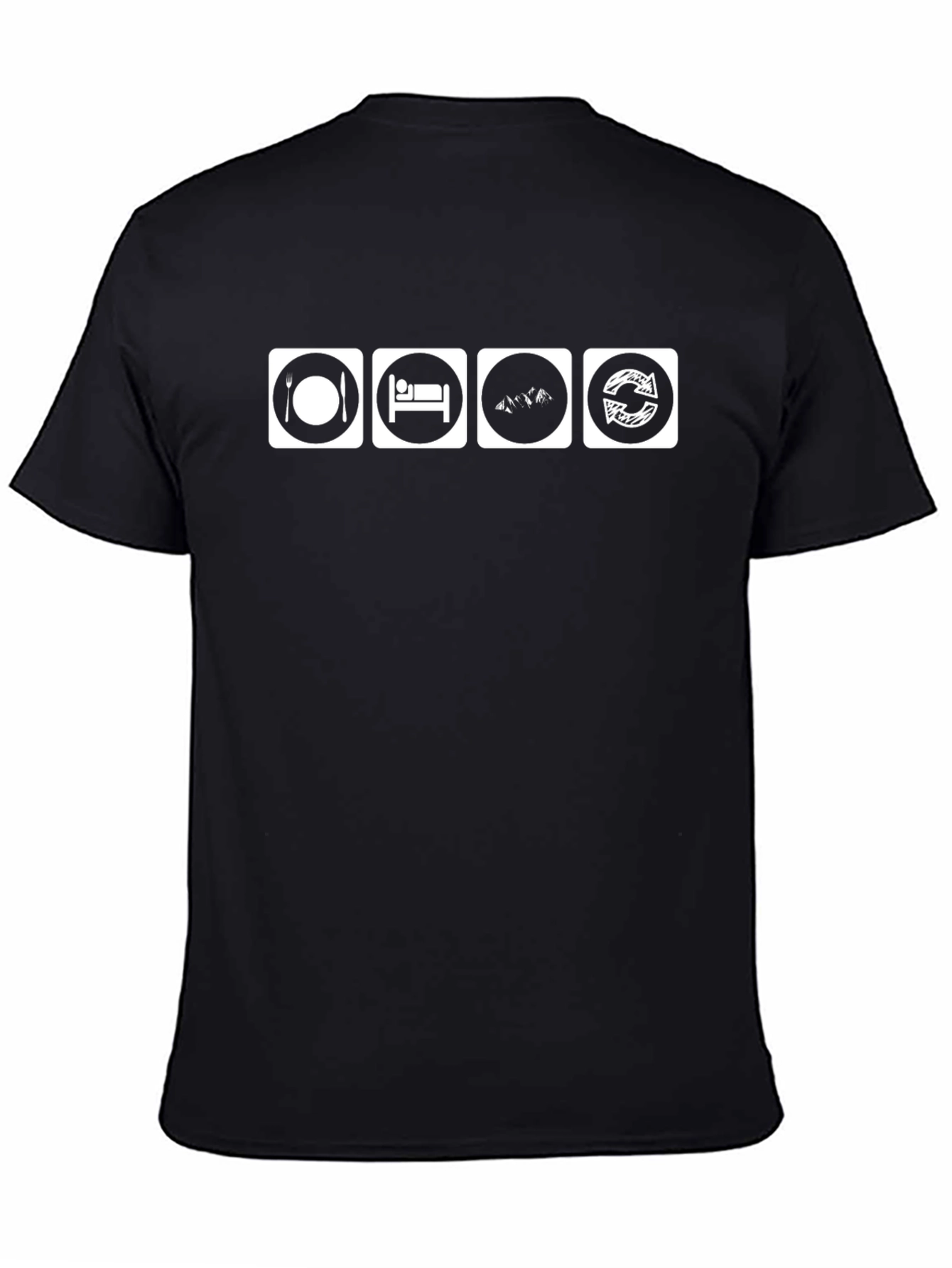 Eat Sleep Hike Repeat Black Graphic Tee