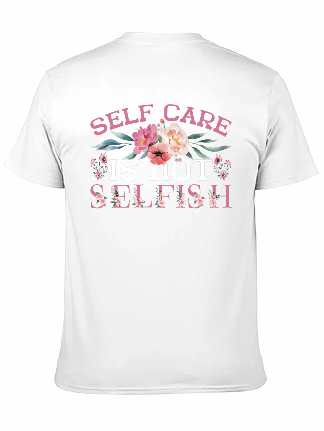 Self Care Floral Graphic Tee - Black