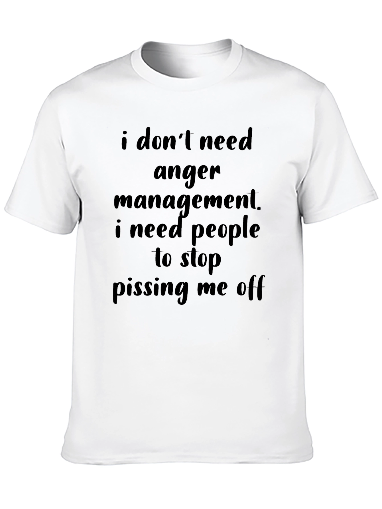 Funny Sarcastic Black Graphic T-Shirt - Anger Management